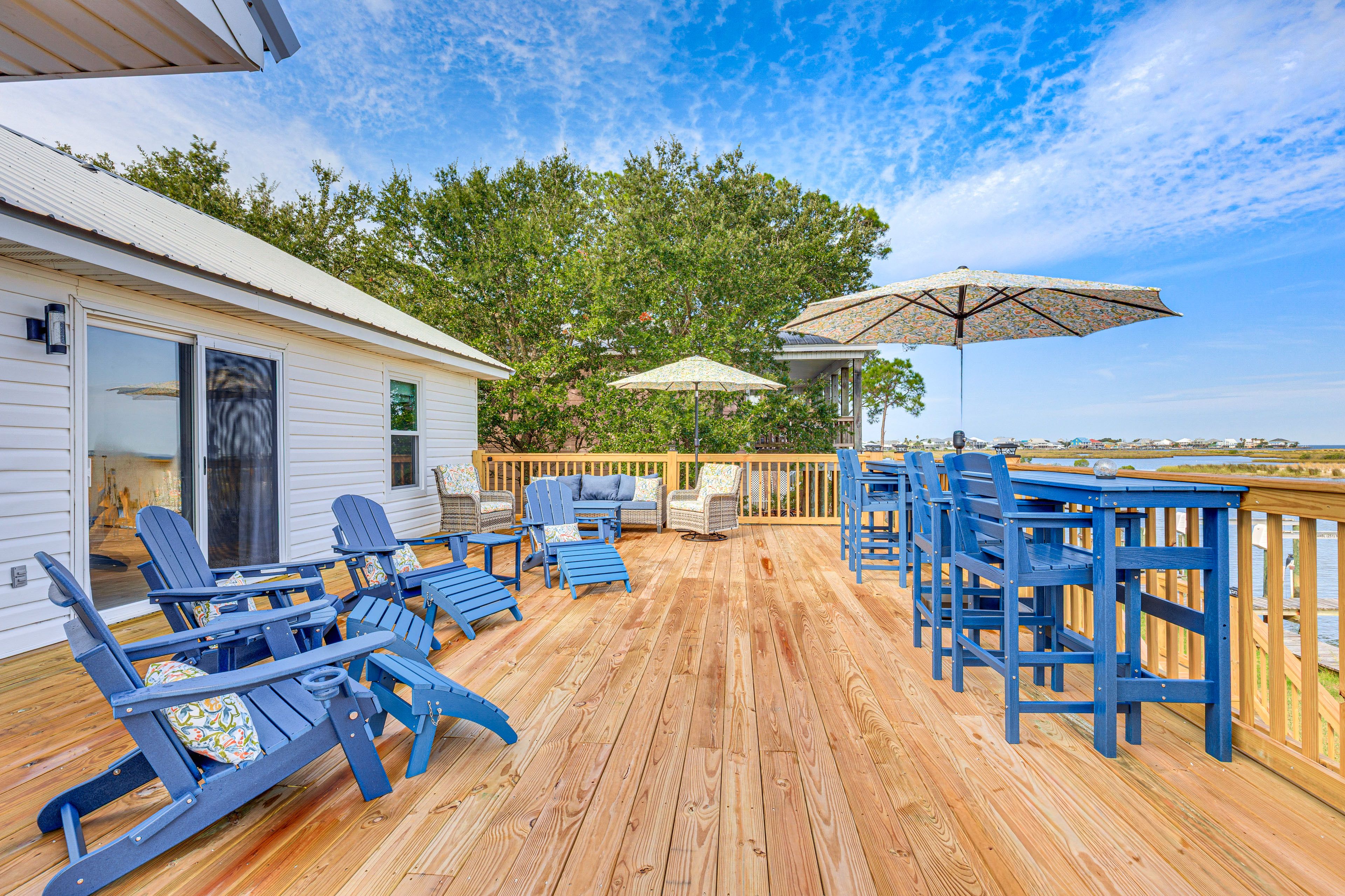 Furnished Deck | Bay Views