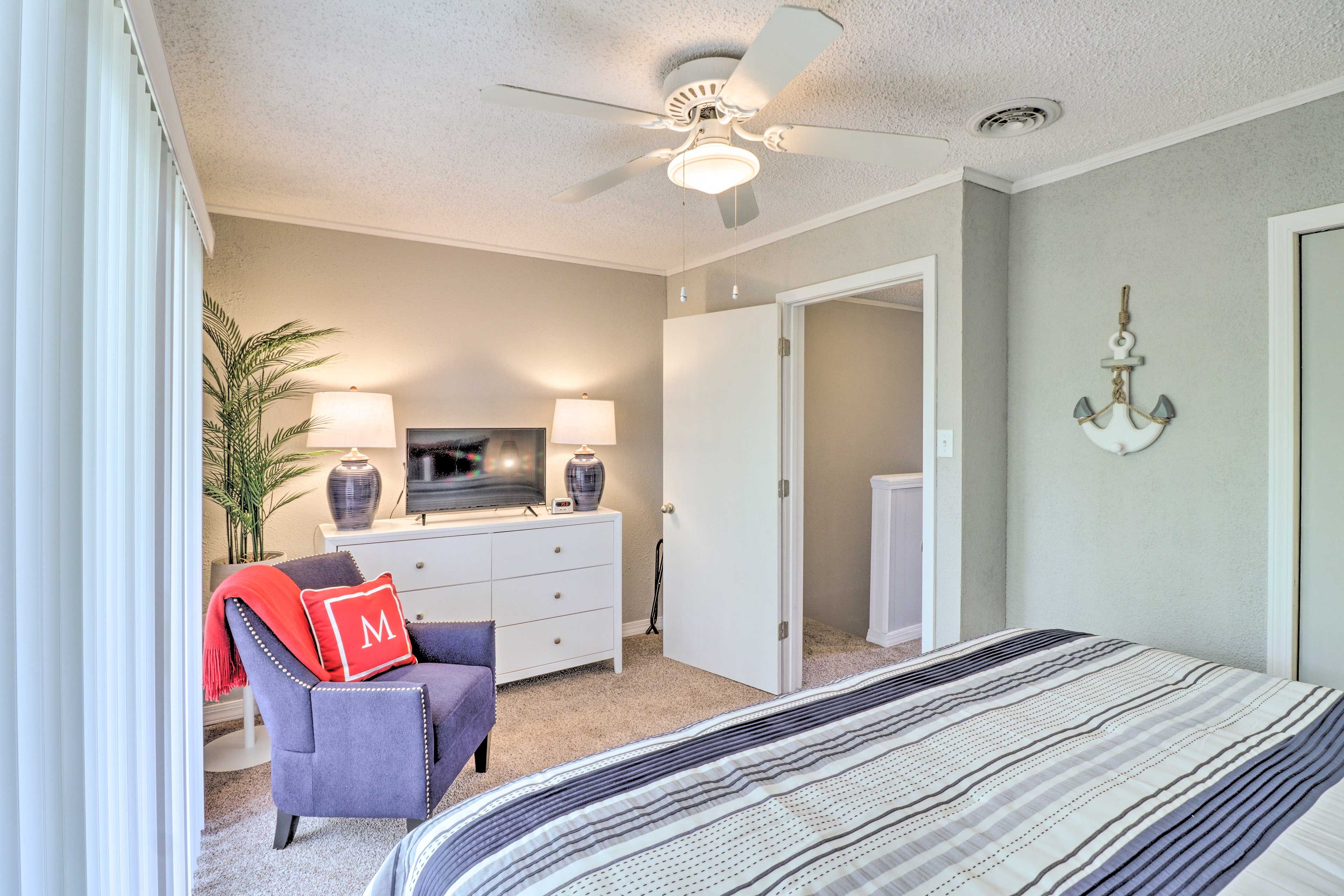 Bedroom 1 | Smart TV w/ Cable | Access to Private Balcony