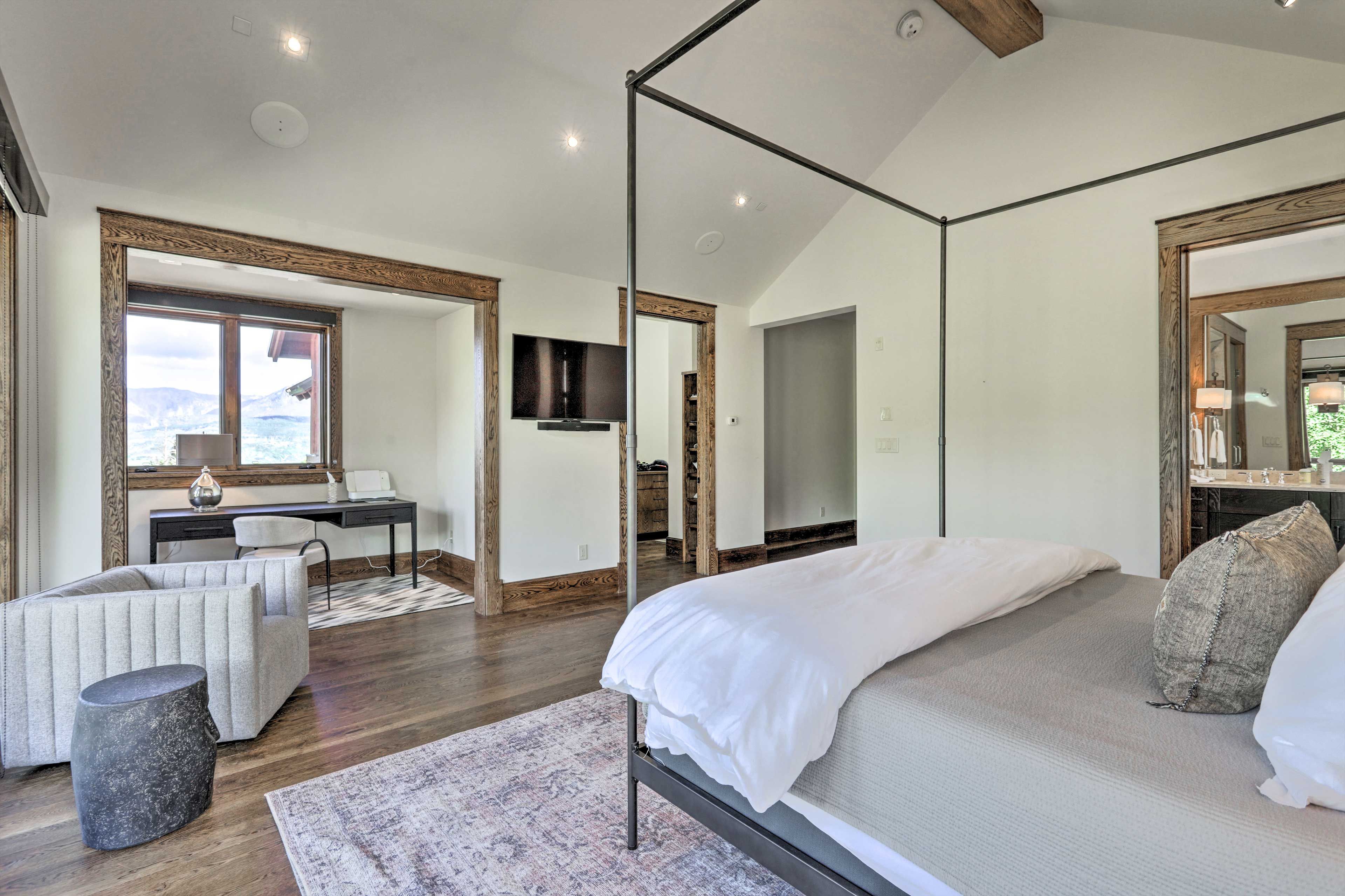 Bedroom 1 | Smart TV | Laptop-Friendly Workspace