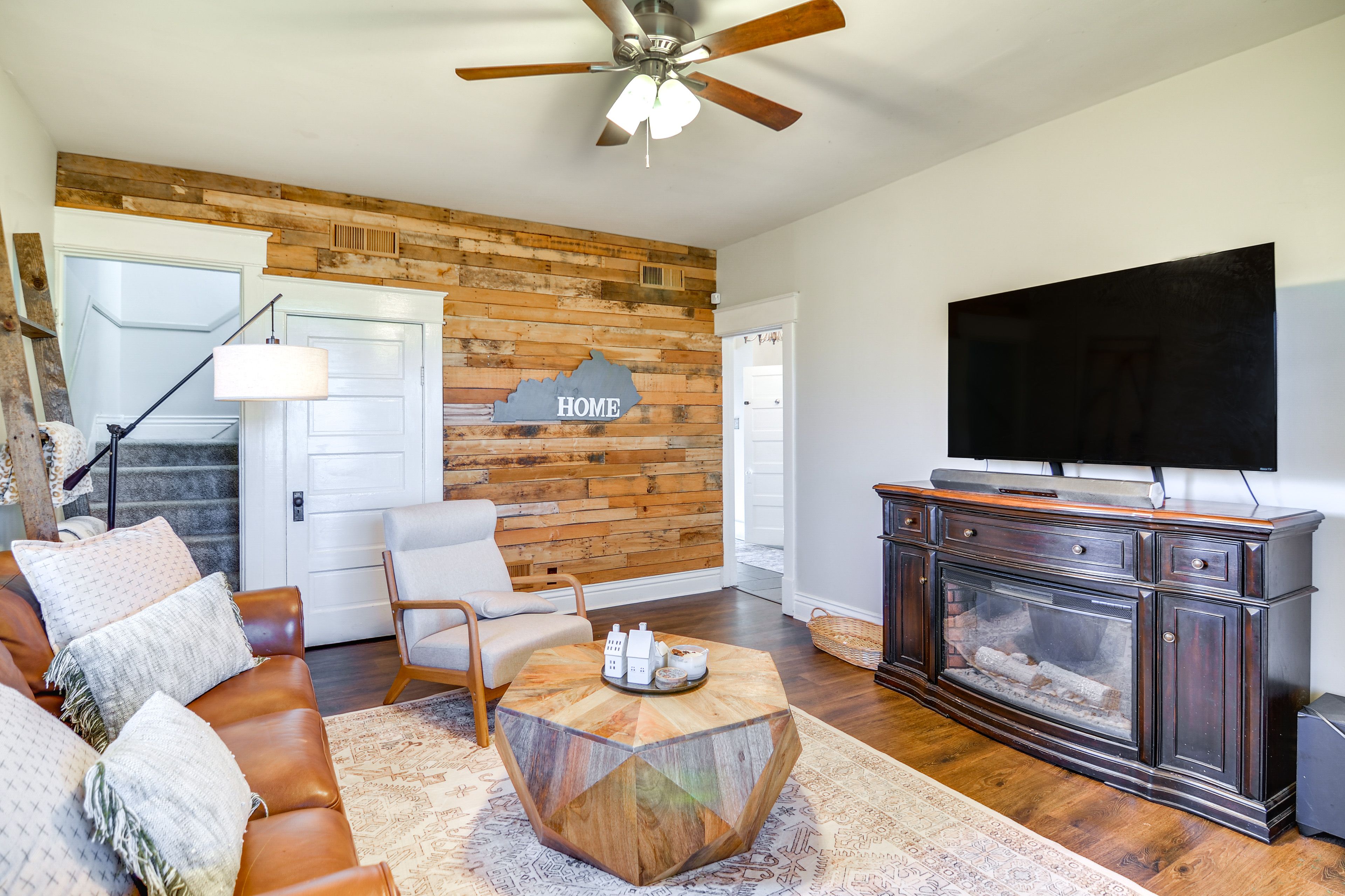 Living Room | 1st Floor | Flat-Screen TV | Electric Fireplace