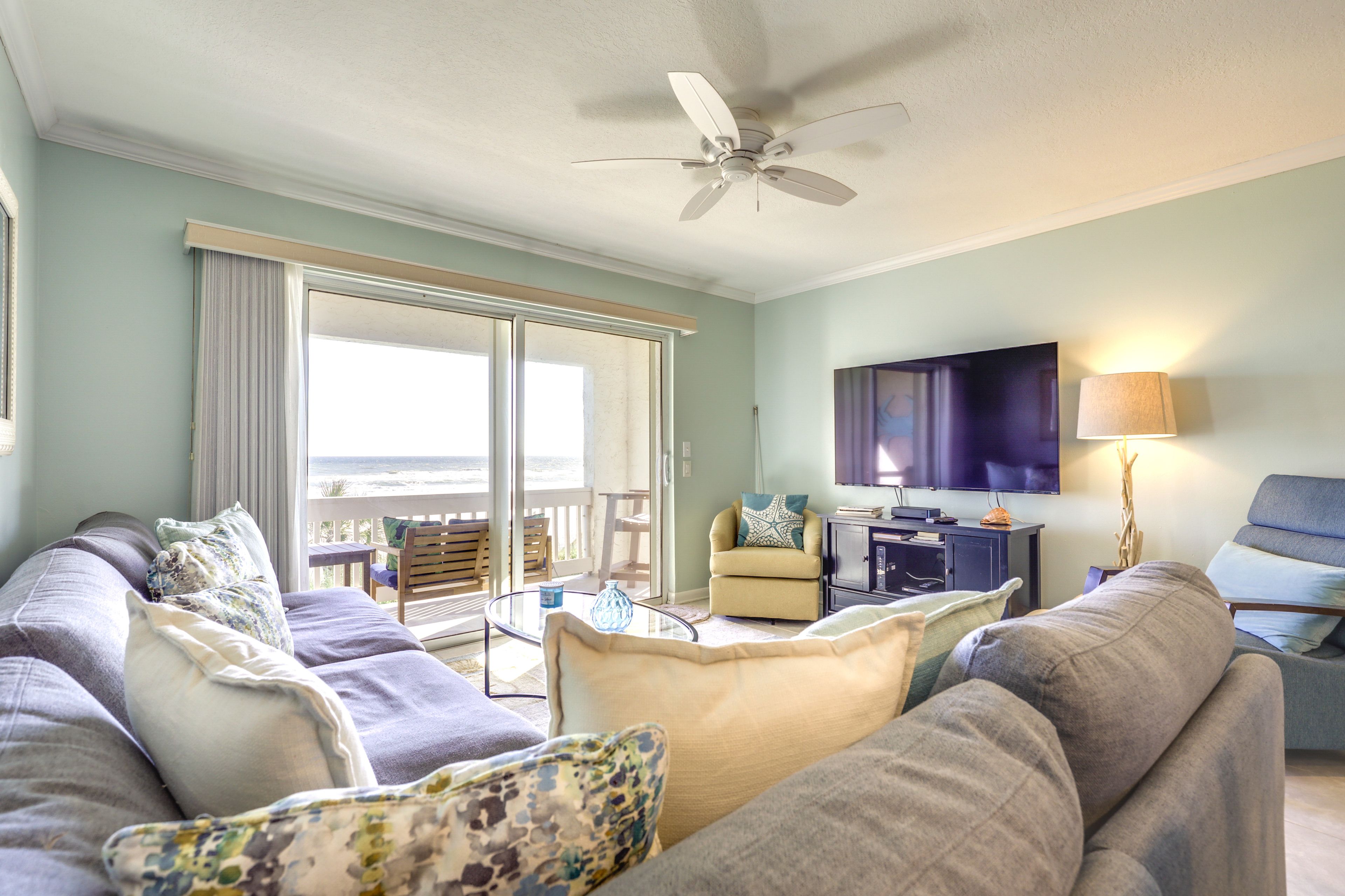 Living Room | Free WiFi | Central A/C | 65" Roku TV | Sleeper Sofa