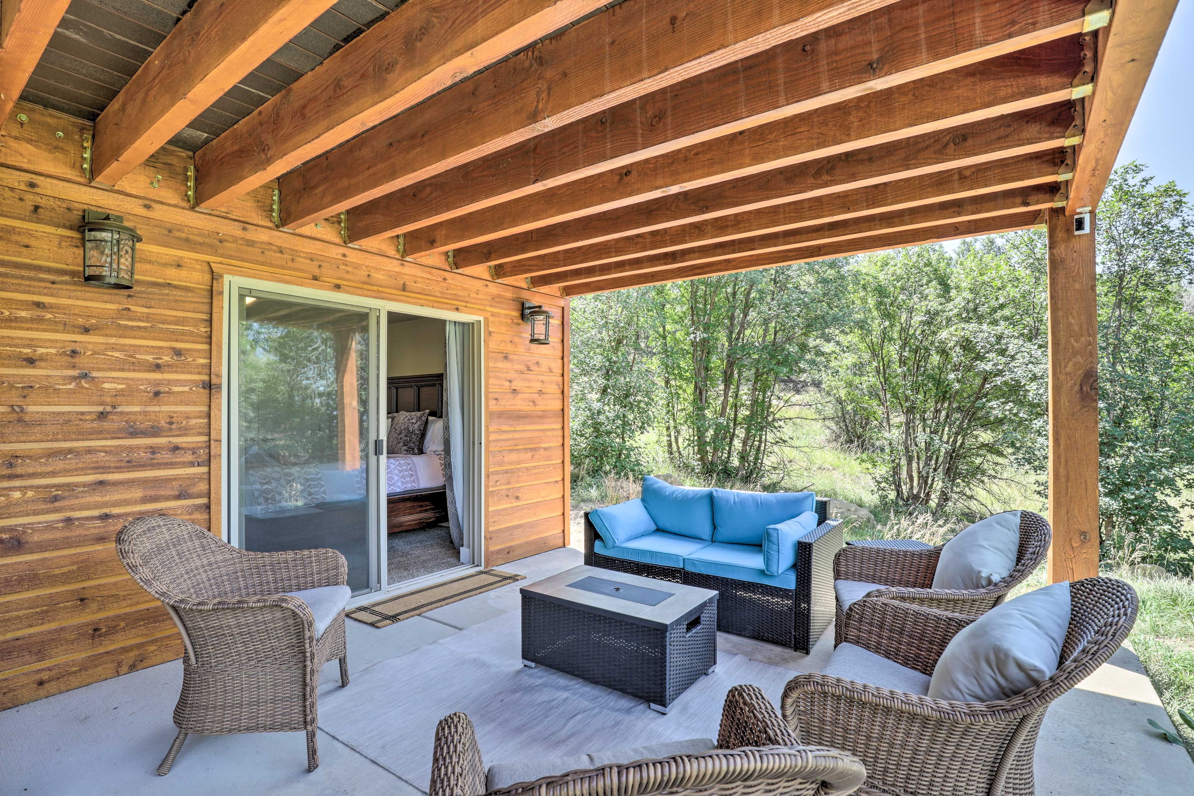 Cabin Exterior | Furnished Patio