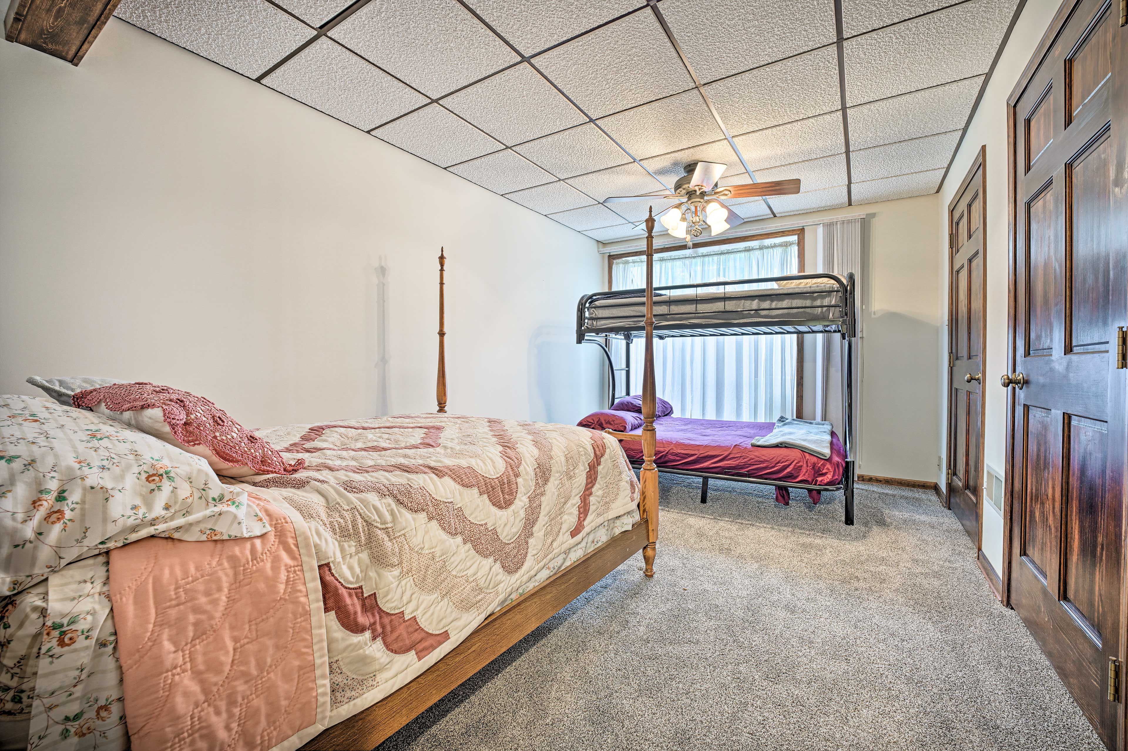 Bedroom 3 | Lower Level | Full Bunk Bed | Twin Bed