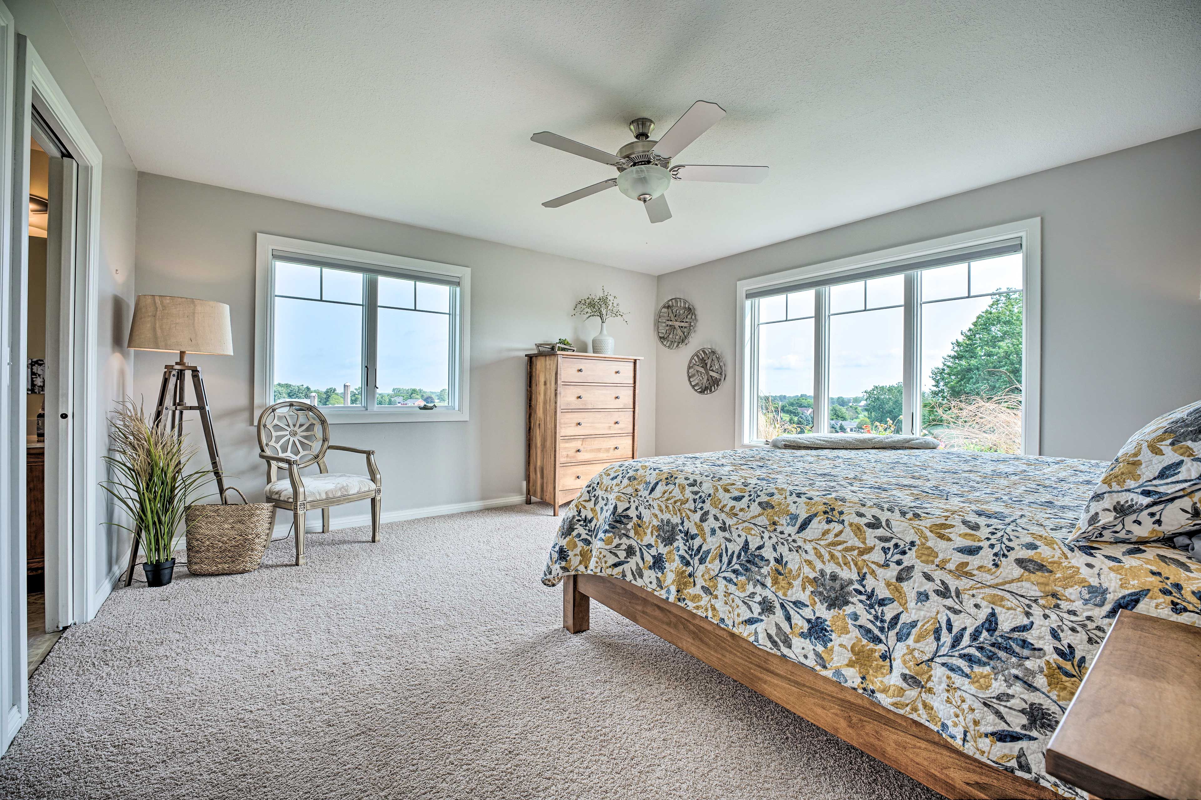 Bedroom 2 (Sunrise Room) | California King Bed | 2nd Floor | Pack 'n Play