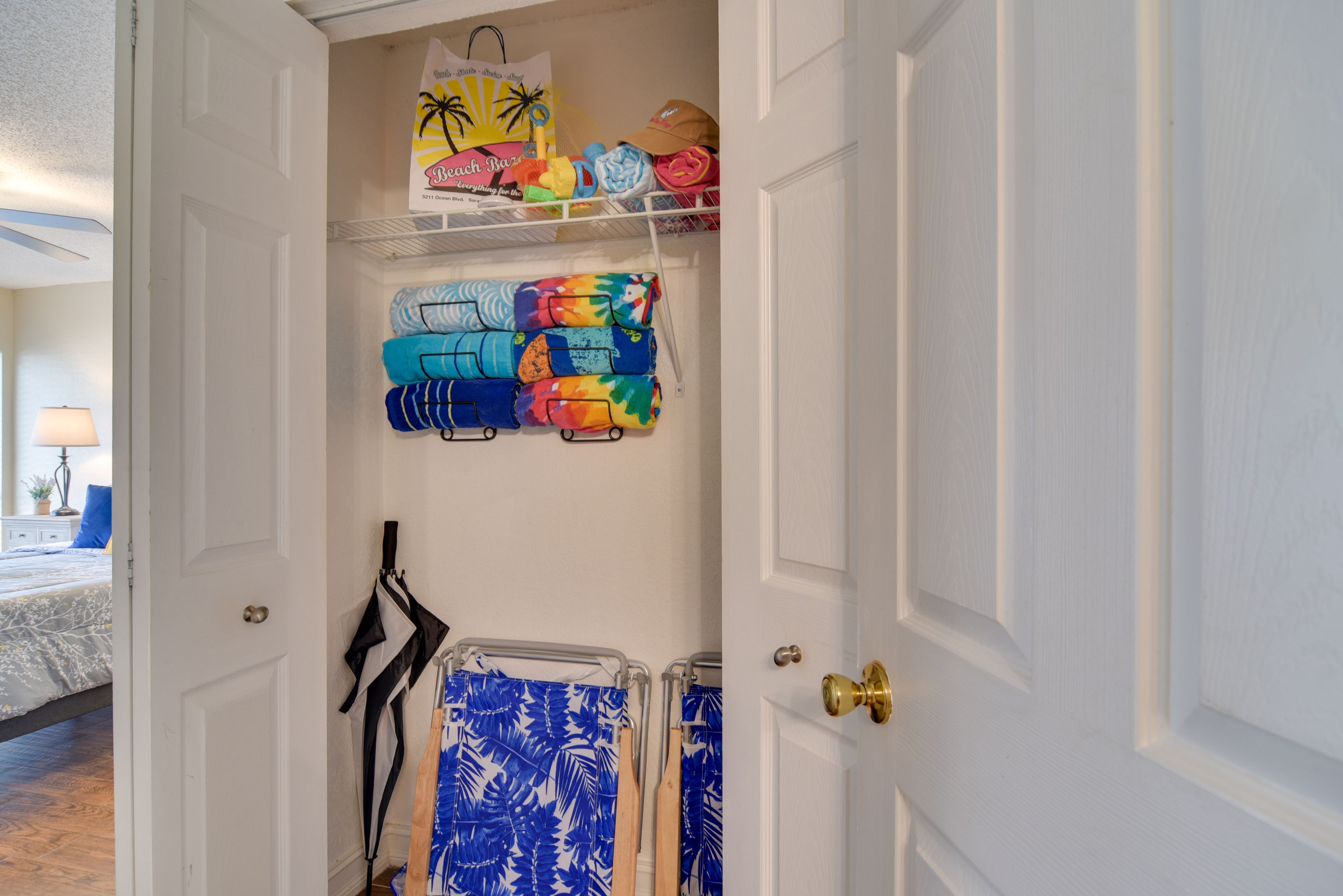 Storage Closet | Beach Chairs, Towels, & Umbrella