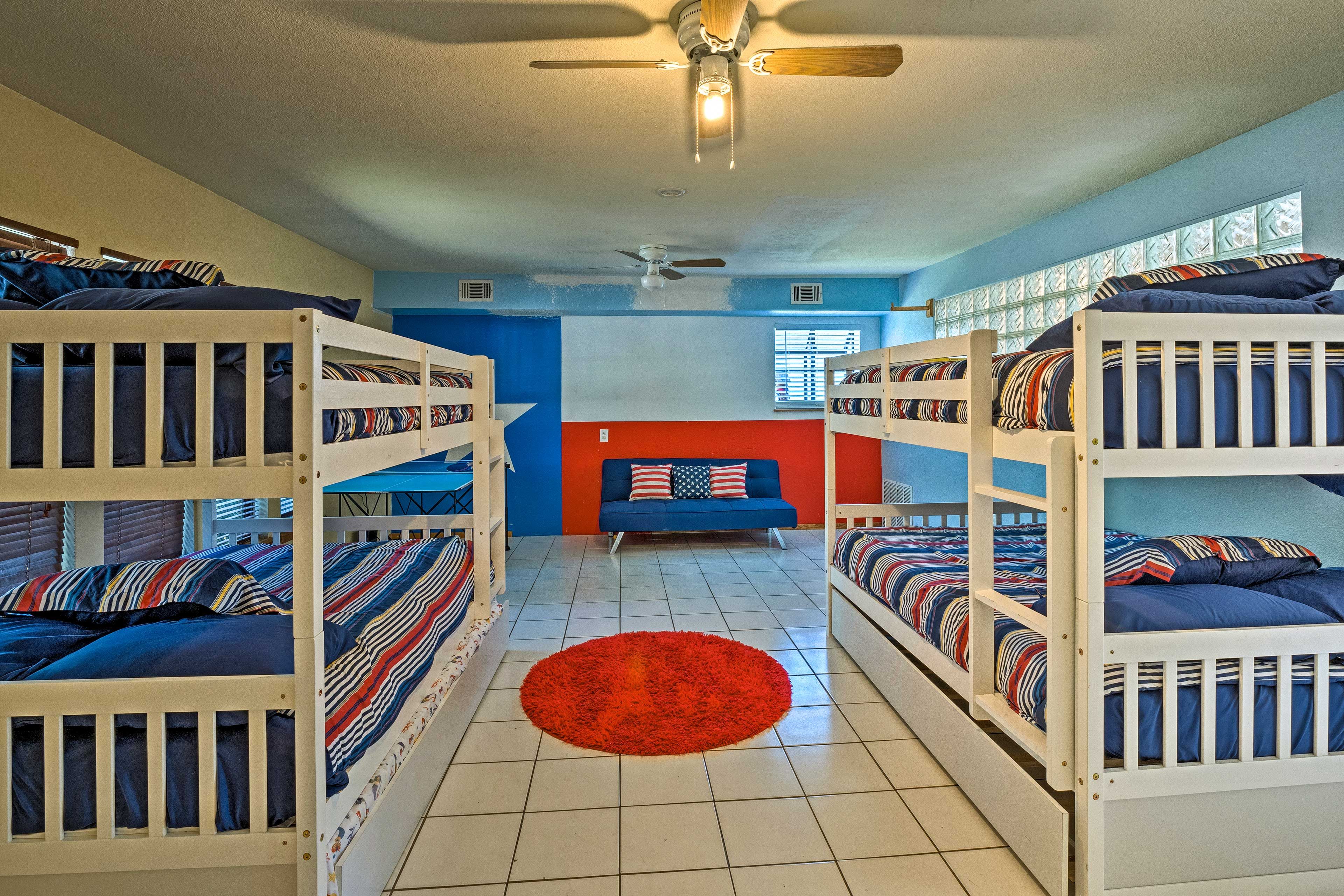 Bedroom 4 | 2 Full Bunk Beds, 2 Twin Trundle Beds, Sleeper Sofa | 1st Floor
