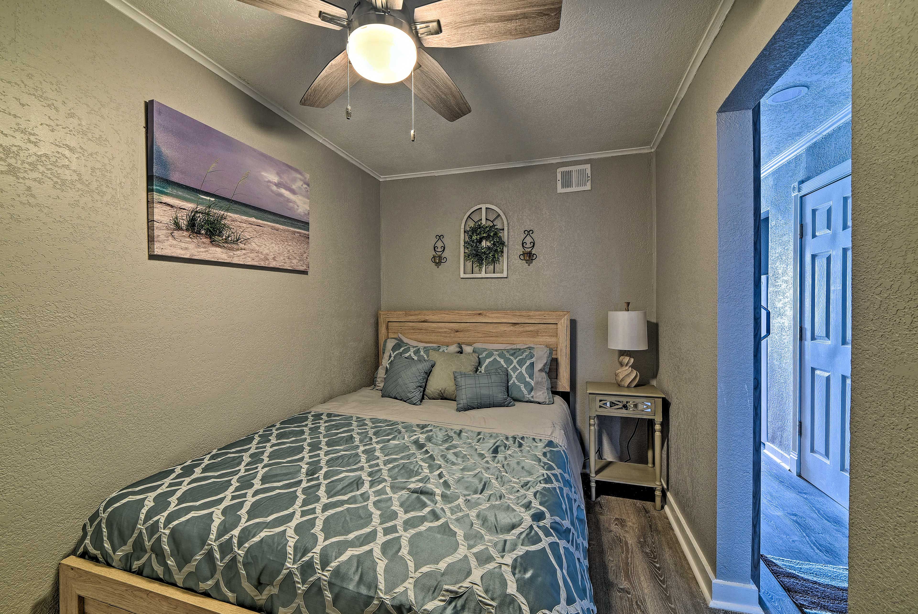 Bedroom 1 | Queen Bed | Linens & Towels Provided | Smart TV w/ Cable