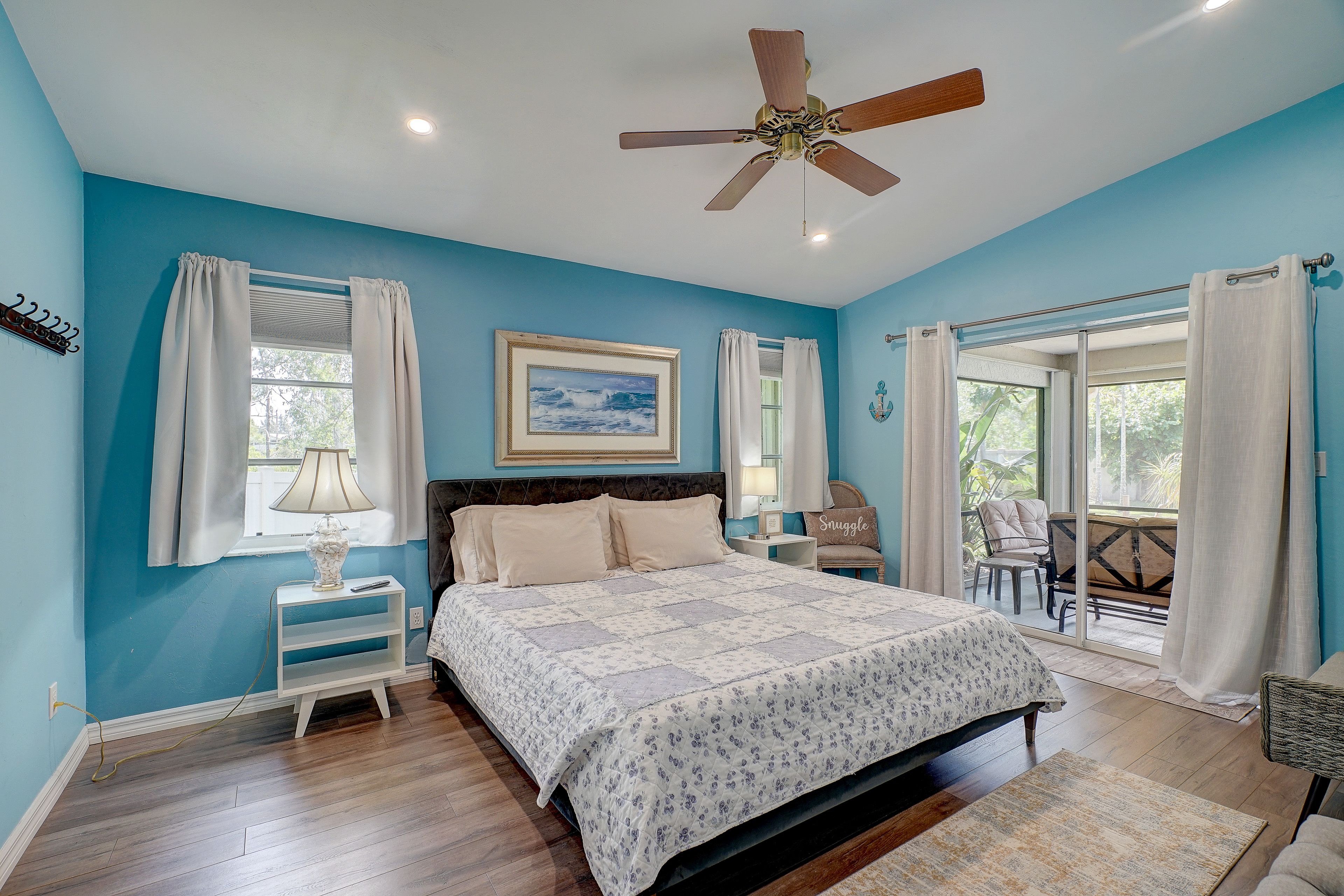 Bedroom 1 | King Bed | Deck Access | Linens Available