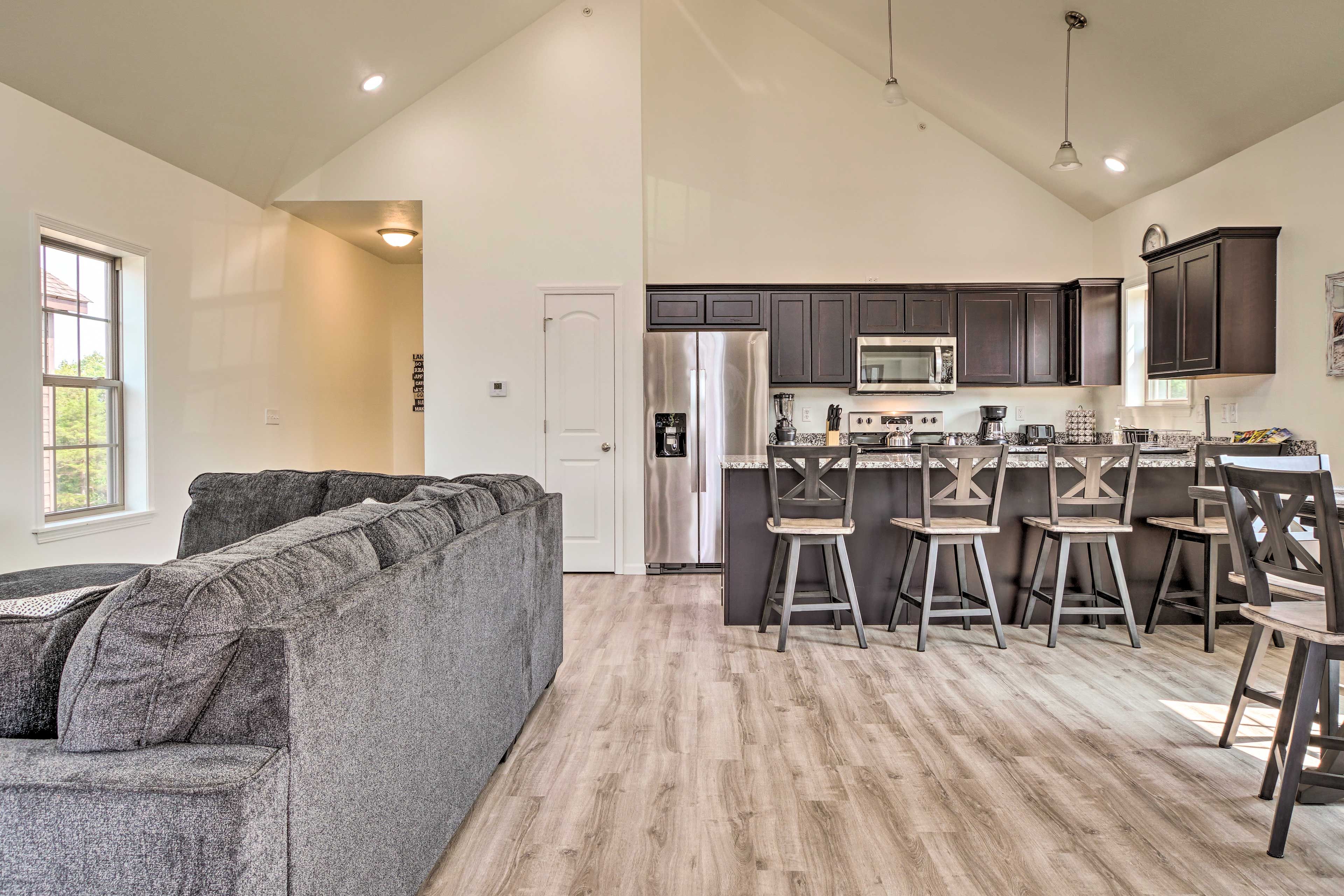 Living Area | Breakfast Bar w/ Seating