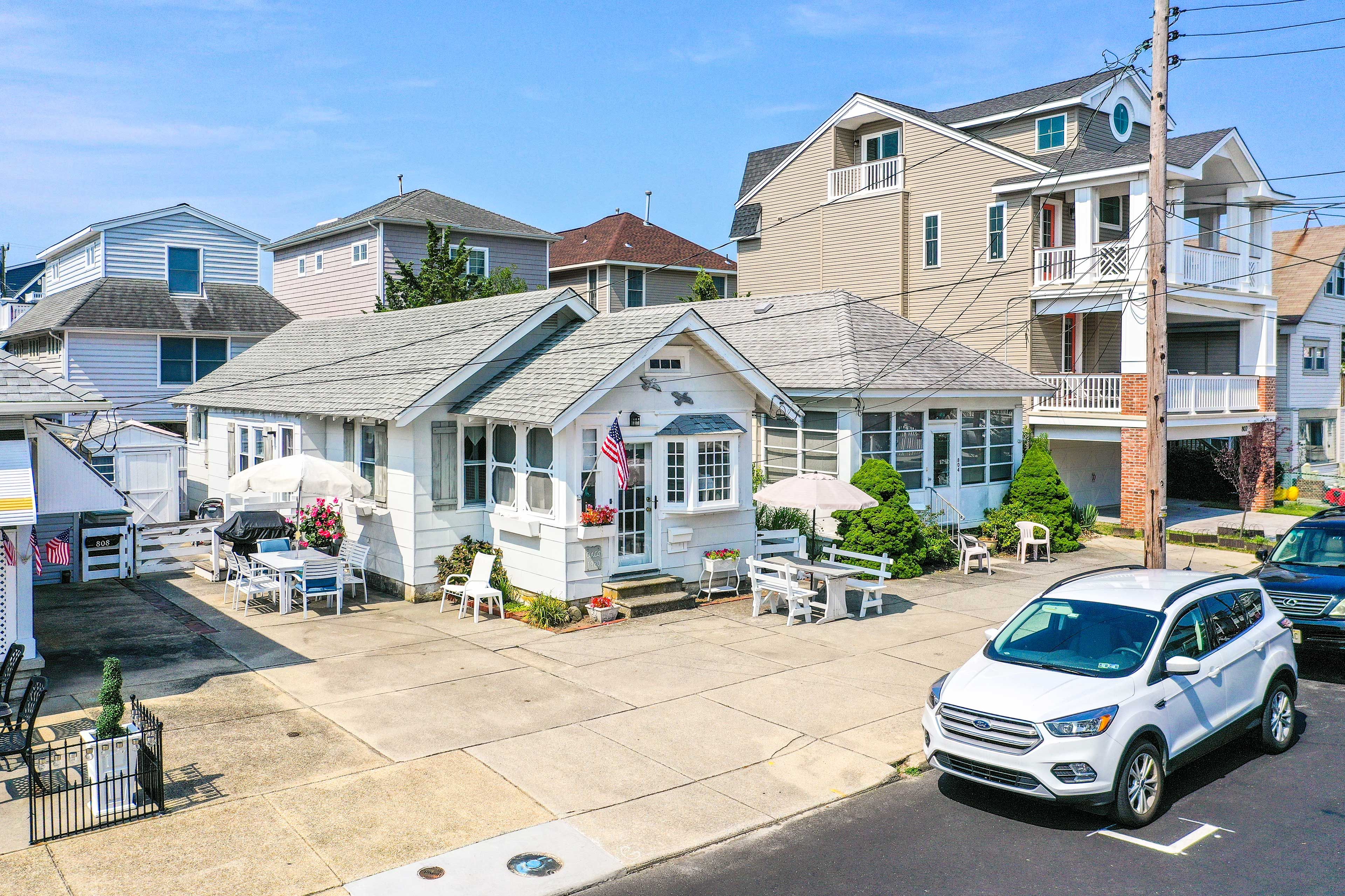 Cottage Exterior | Shared Driveway Parking (1 Vehicle) | Street Parking