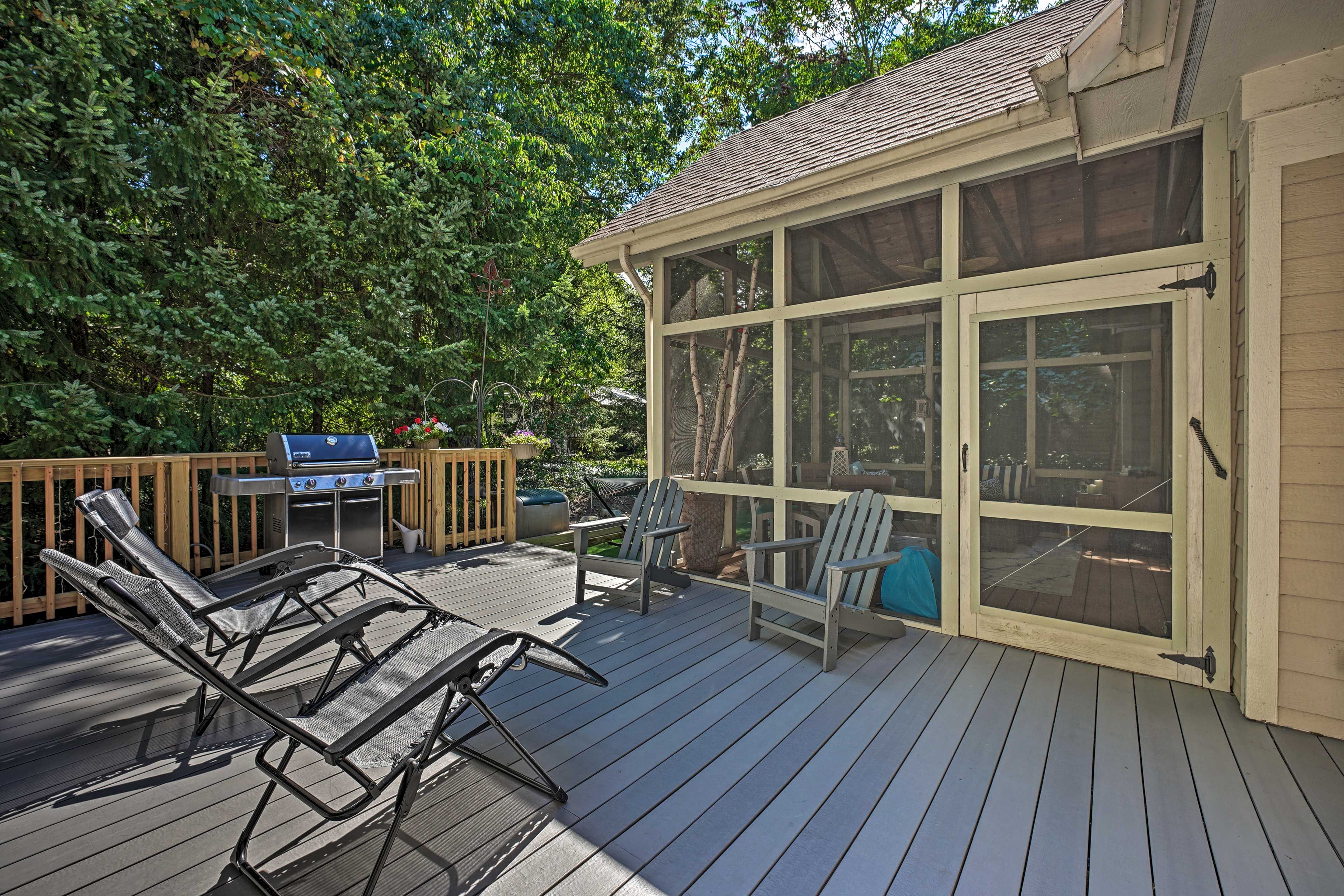 Deck | Weber Gas Grill | Lounge Chairs