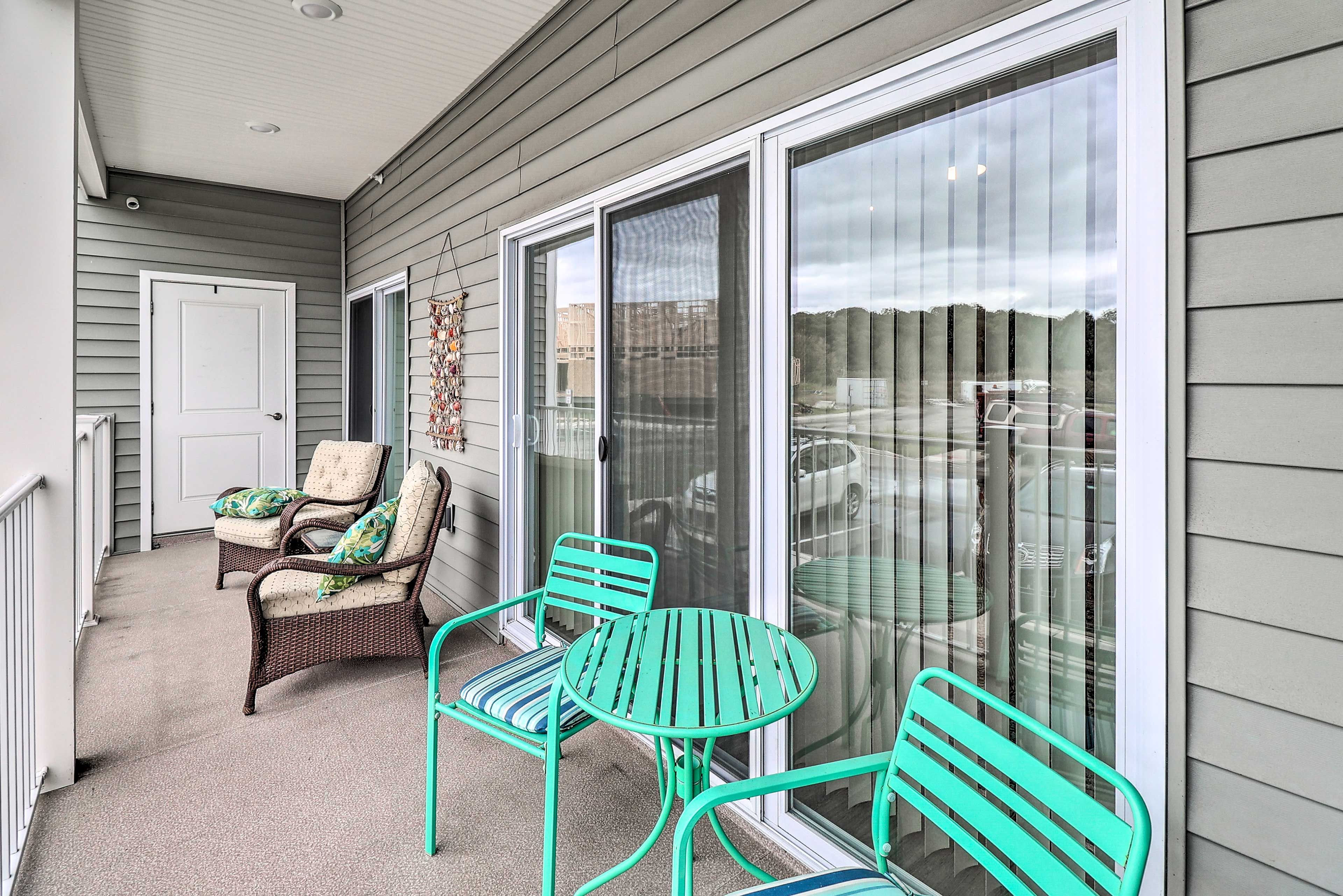 Balcony | 1st-Floor Unit | Single-Story Condo