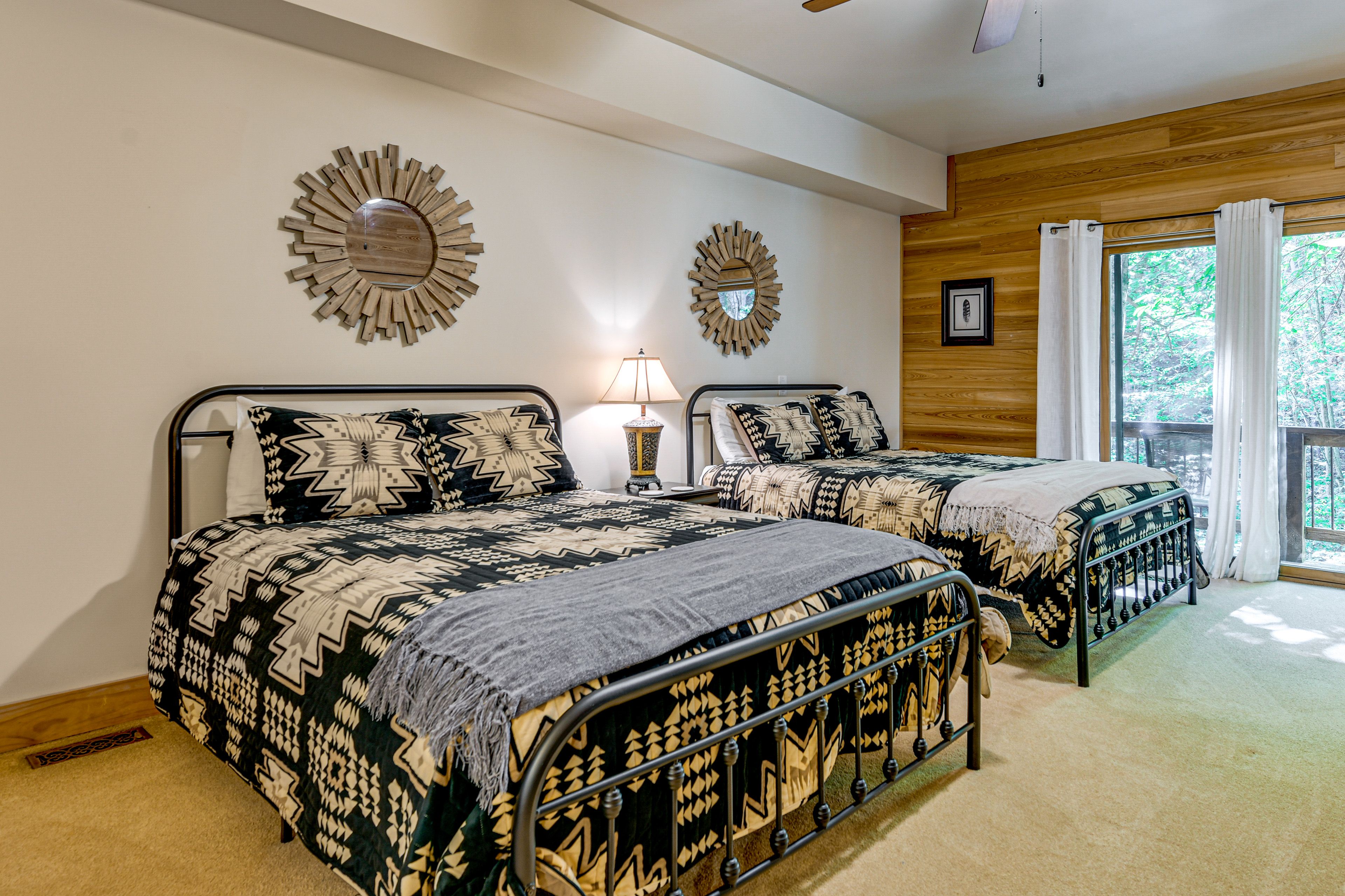 Bedroom 4 | 2 Queen Beds | Private Balcony | Basement Level