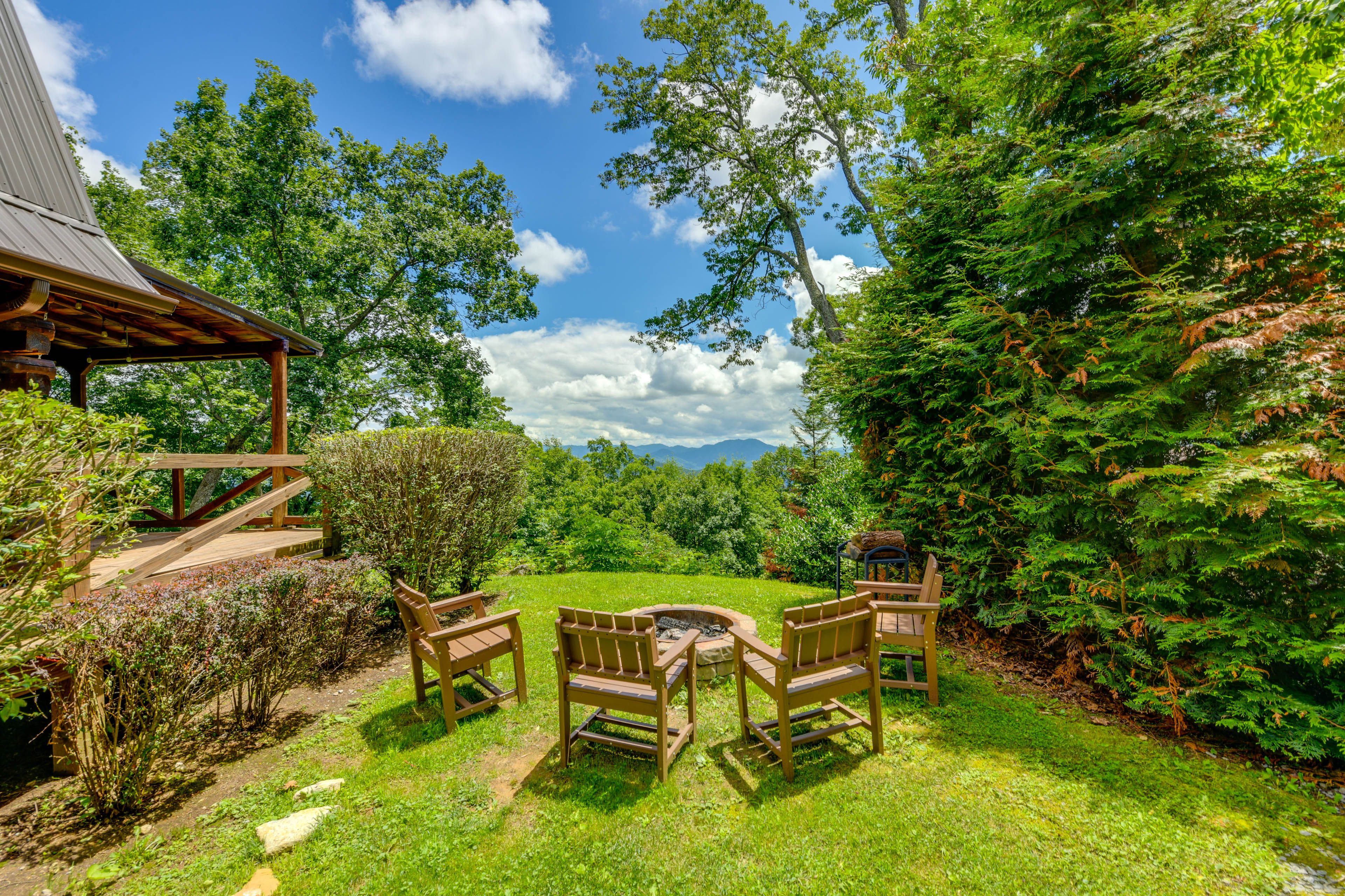 Private Yard | Fire Pit | Mountain Views