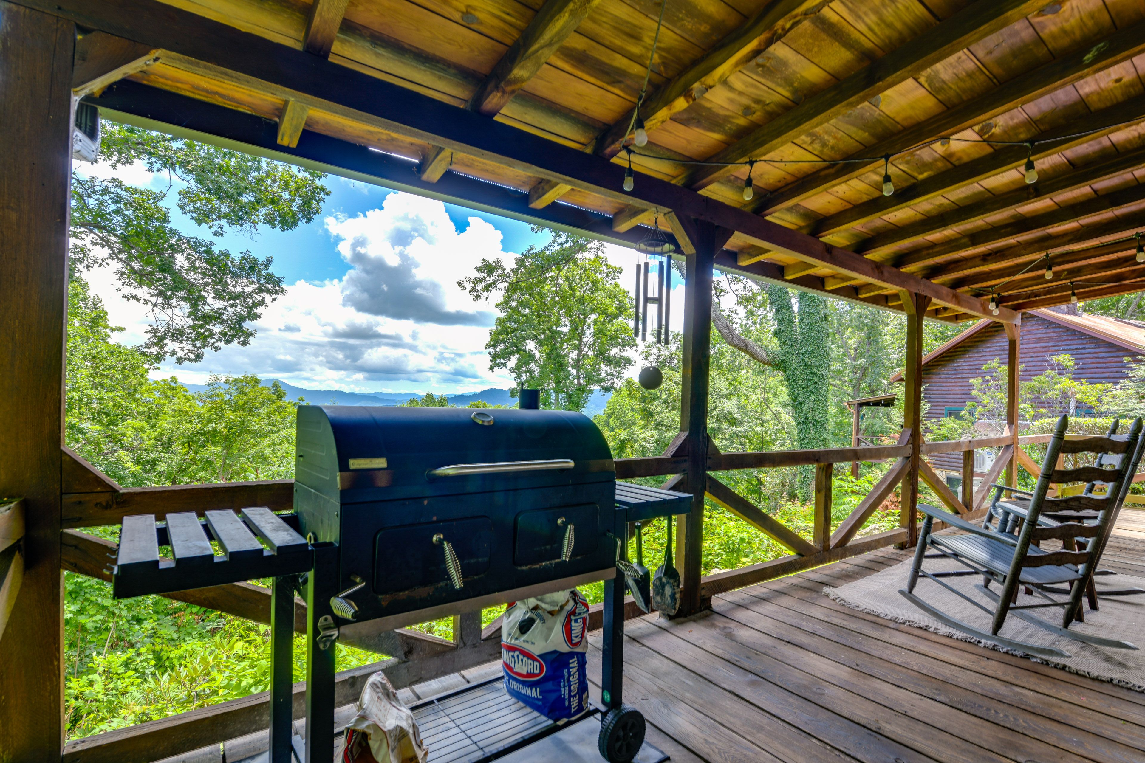 Wraparound Deck | Charcoal Grill | Outdoor Seating | Private Hot Tub