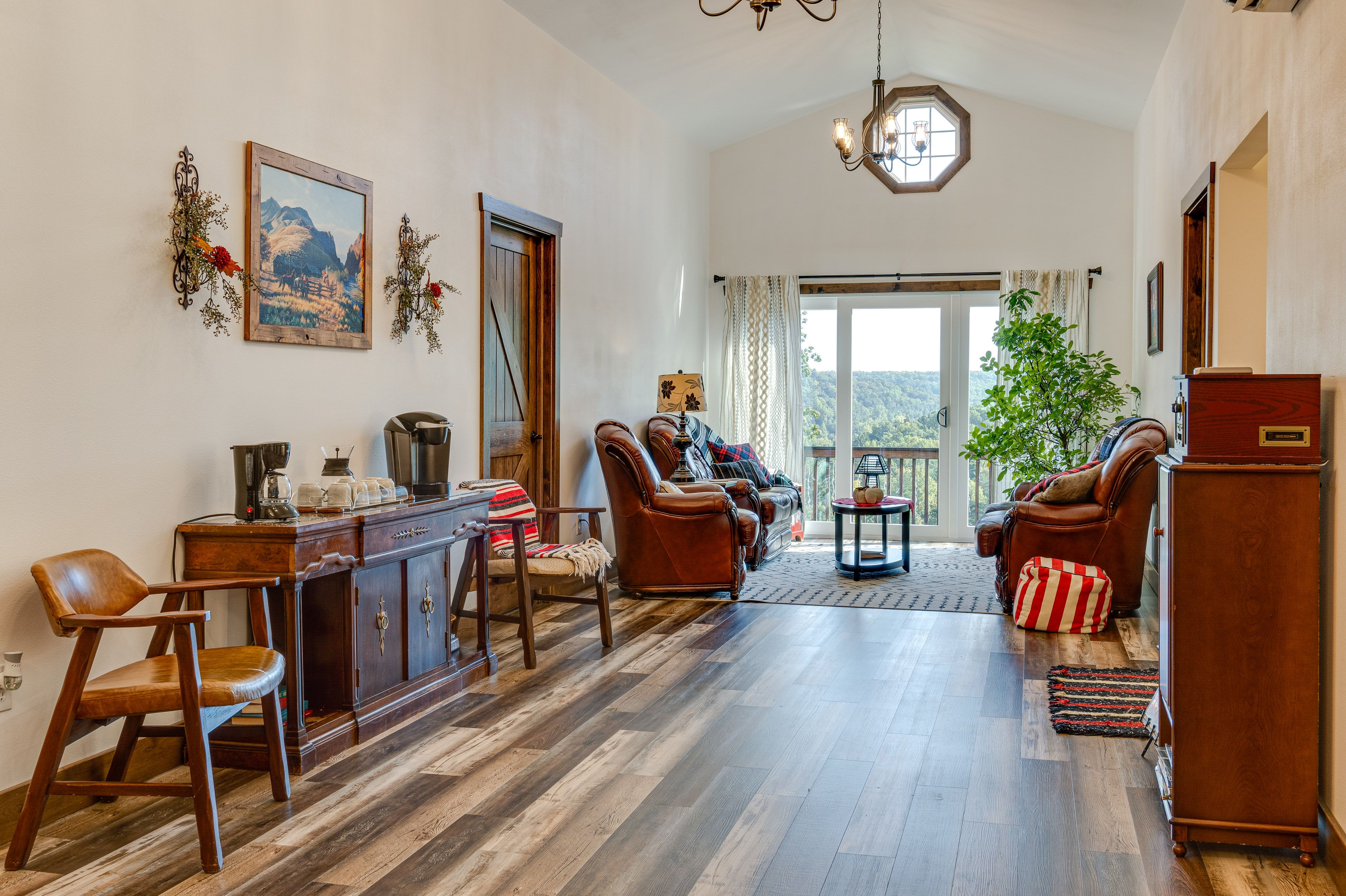 2nd Floor Living Room | Coffee Bar | Deck Access