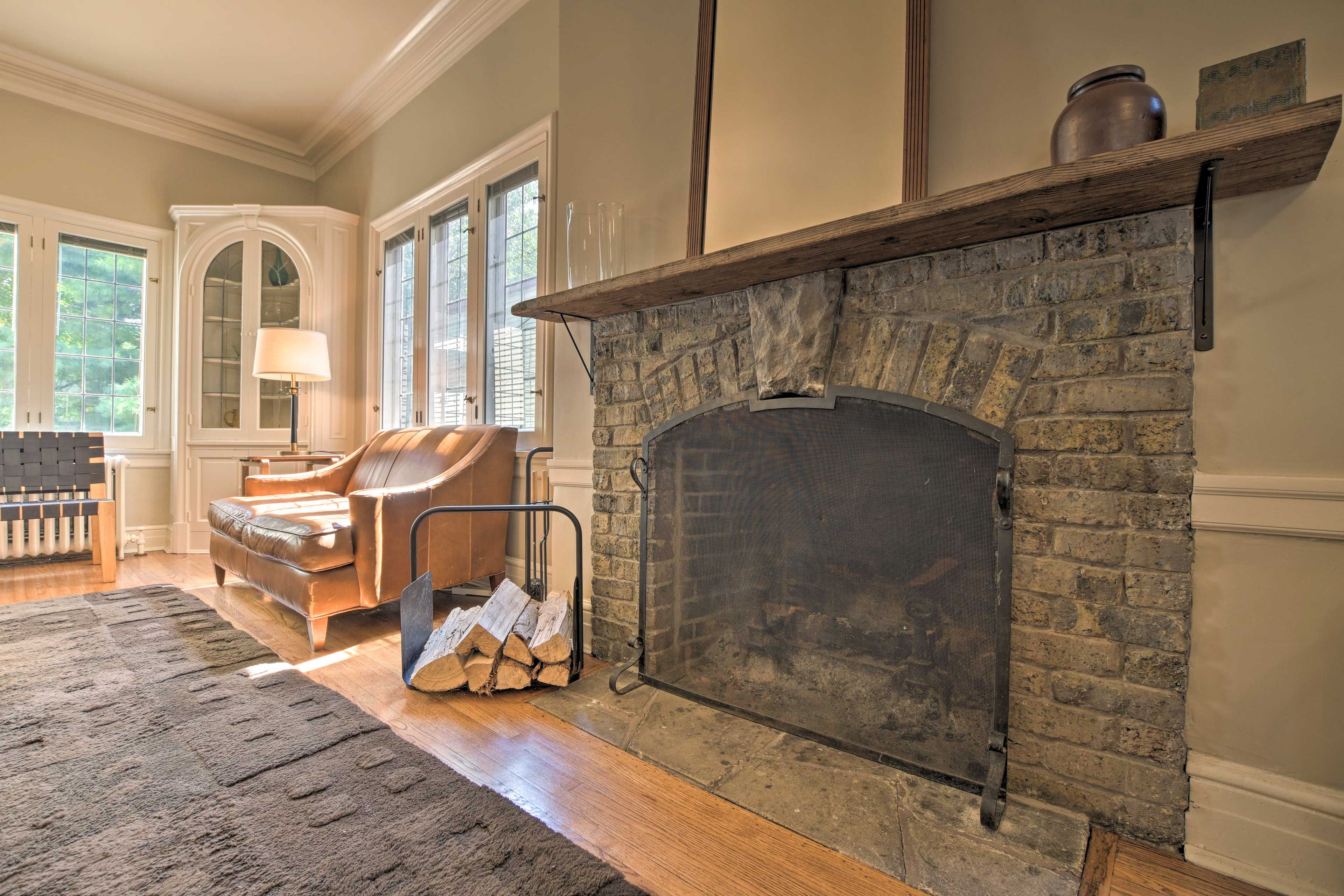 Living Area | Wood-Burning Fireplace