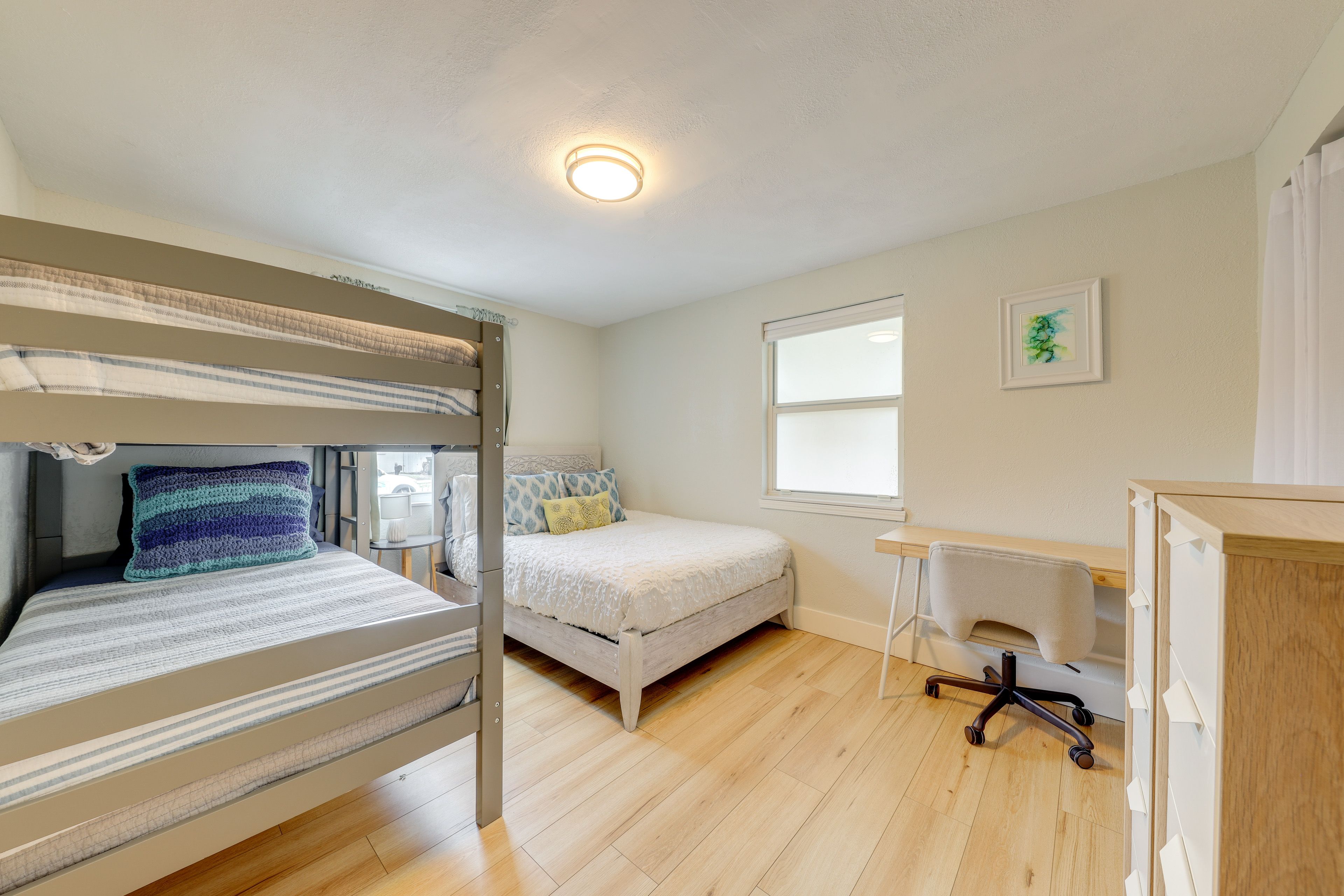 Bedroom 2 | Full Bed | Twin Bunk Bed | Remote Work Friendly