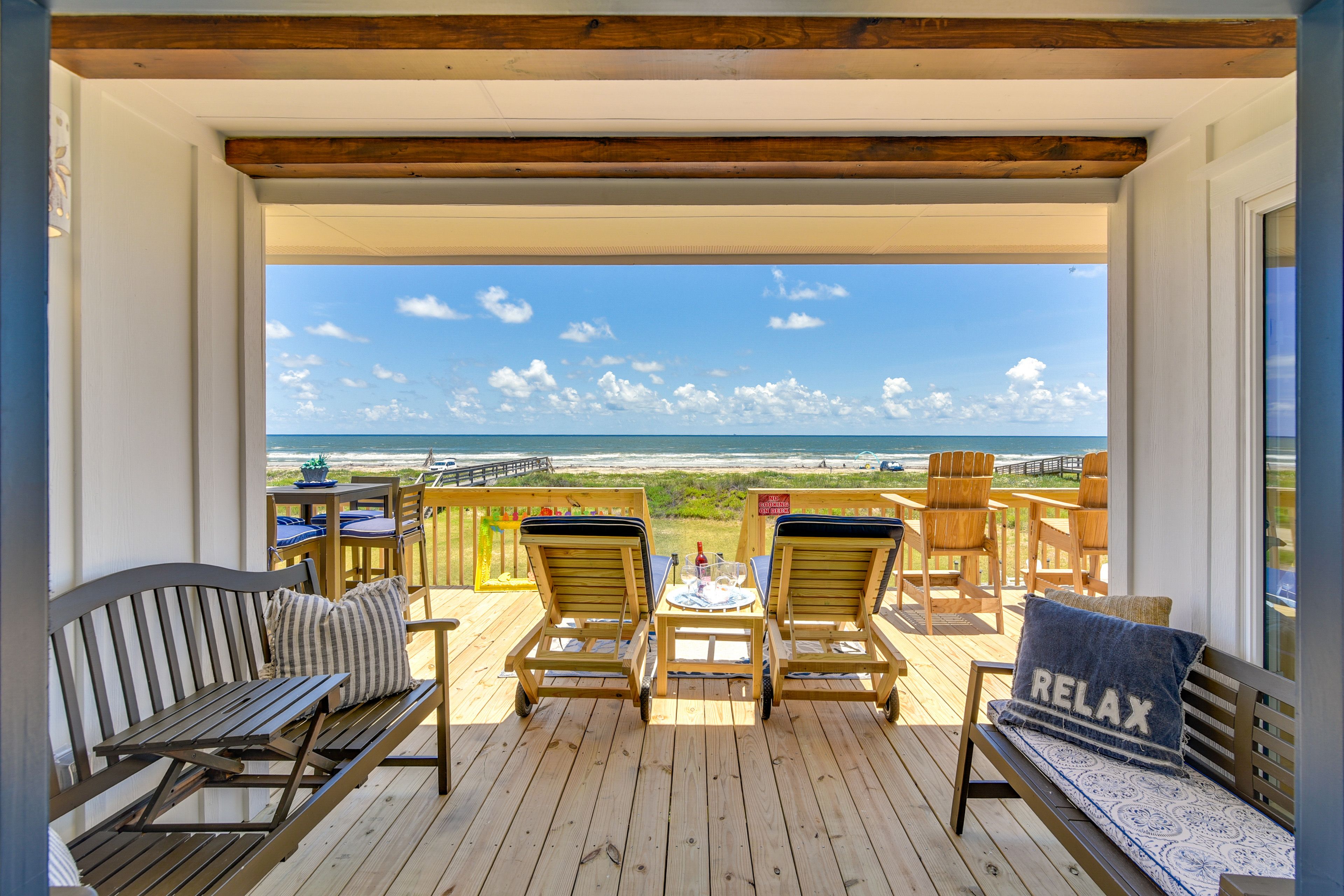 Private Deck | Lounge Chairs | Dining Areas