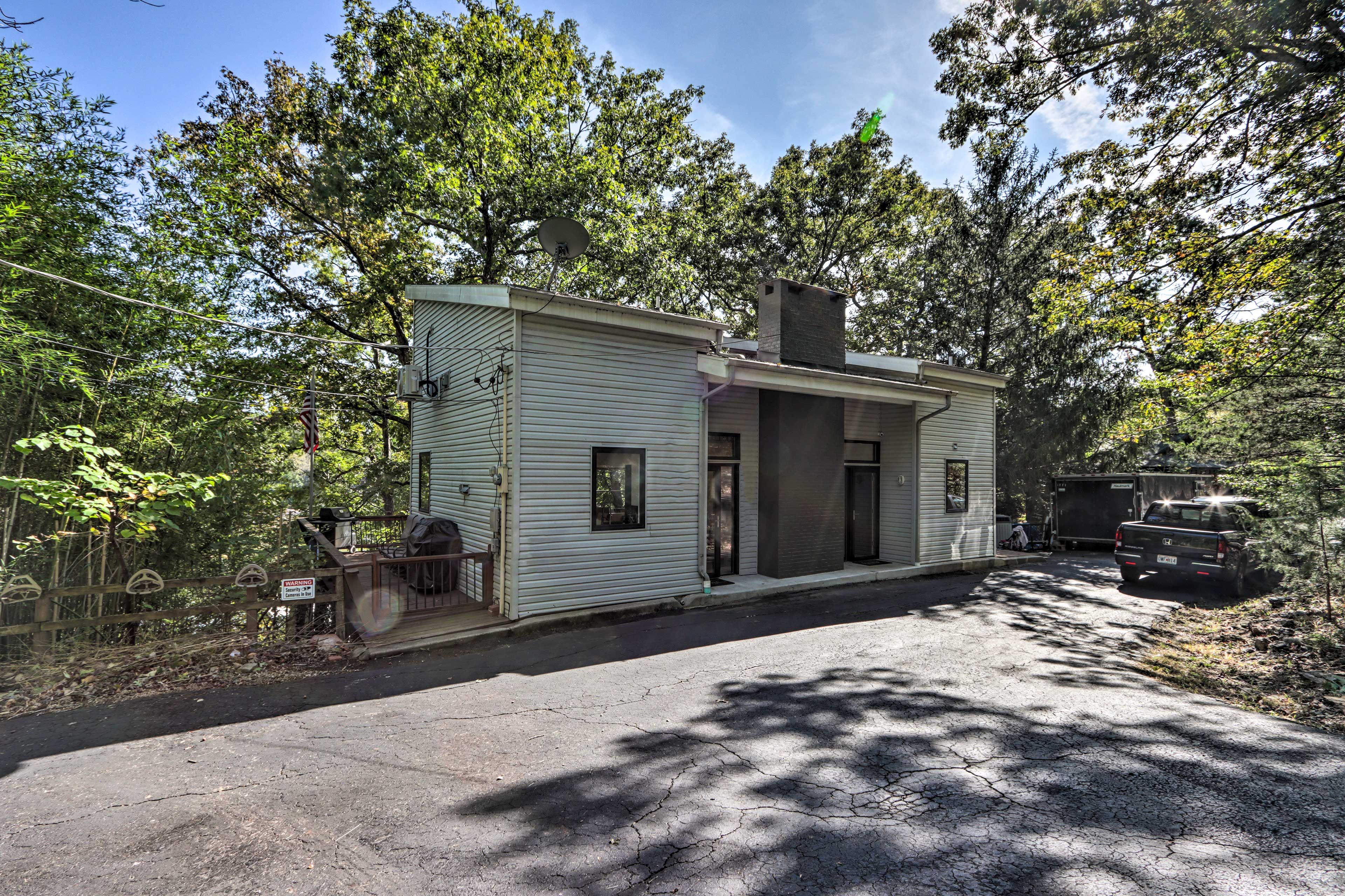 Home Exterior | Steep Driveway Parking (5 Vehicles)