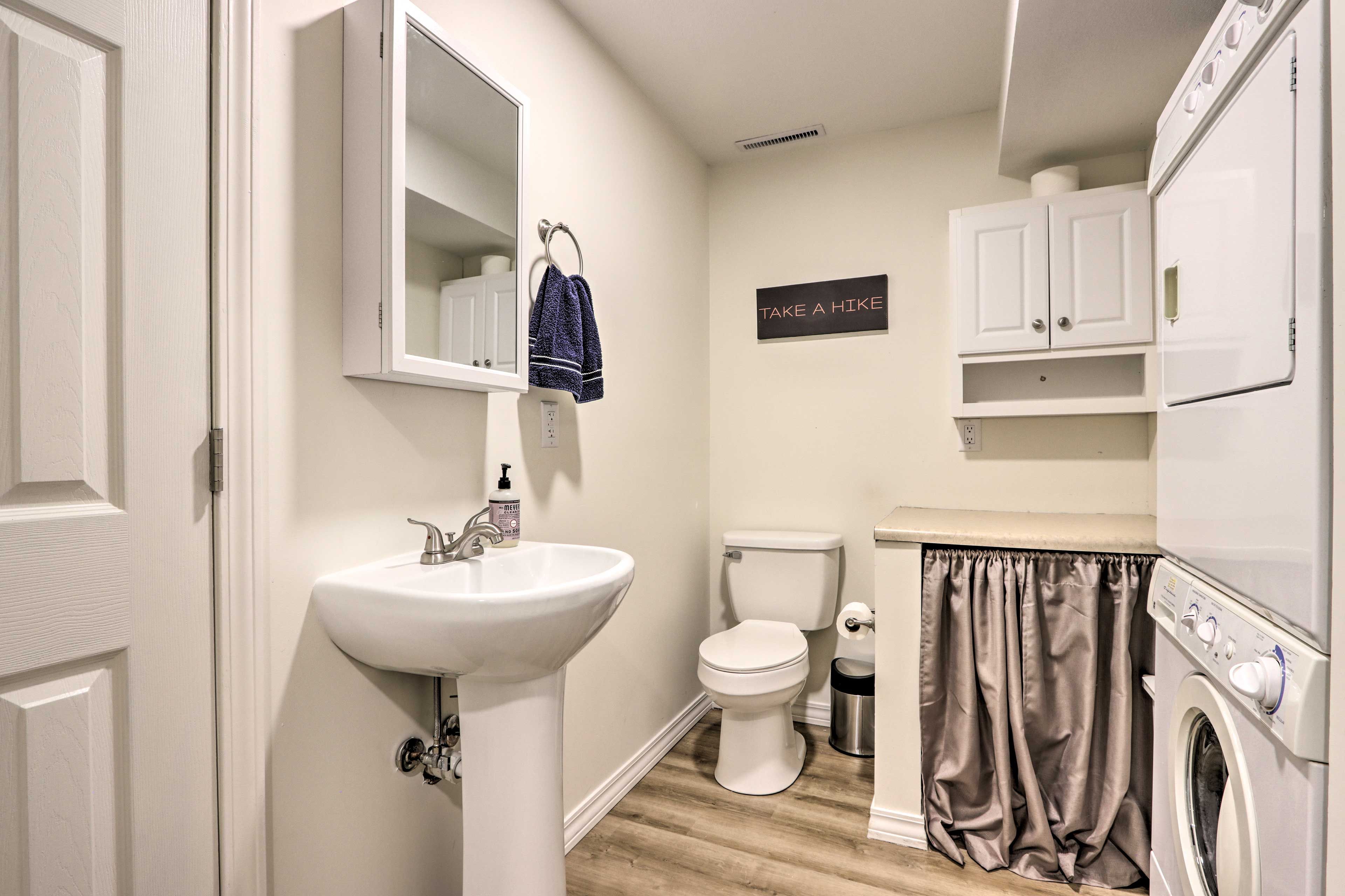 Laundry Room & Full Bathroom | Laundry Detergent Provided | Iron & Ironing Board