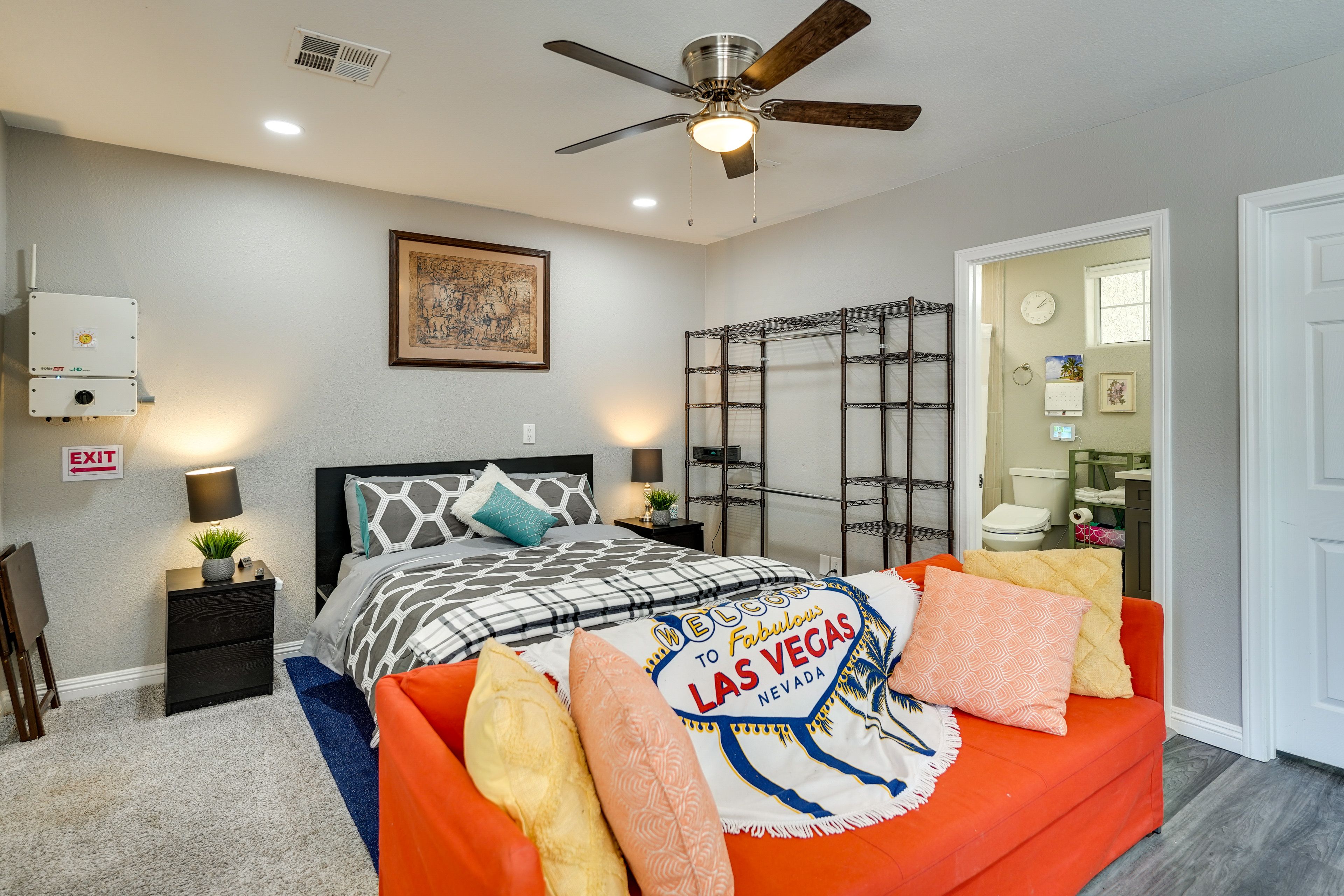 Studio | Sleeping Area | Main Level | Queen Bed | Air Mattress