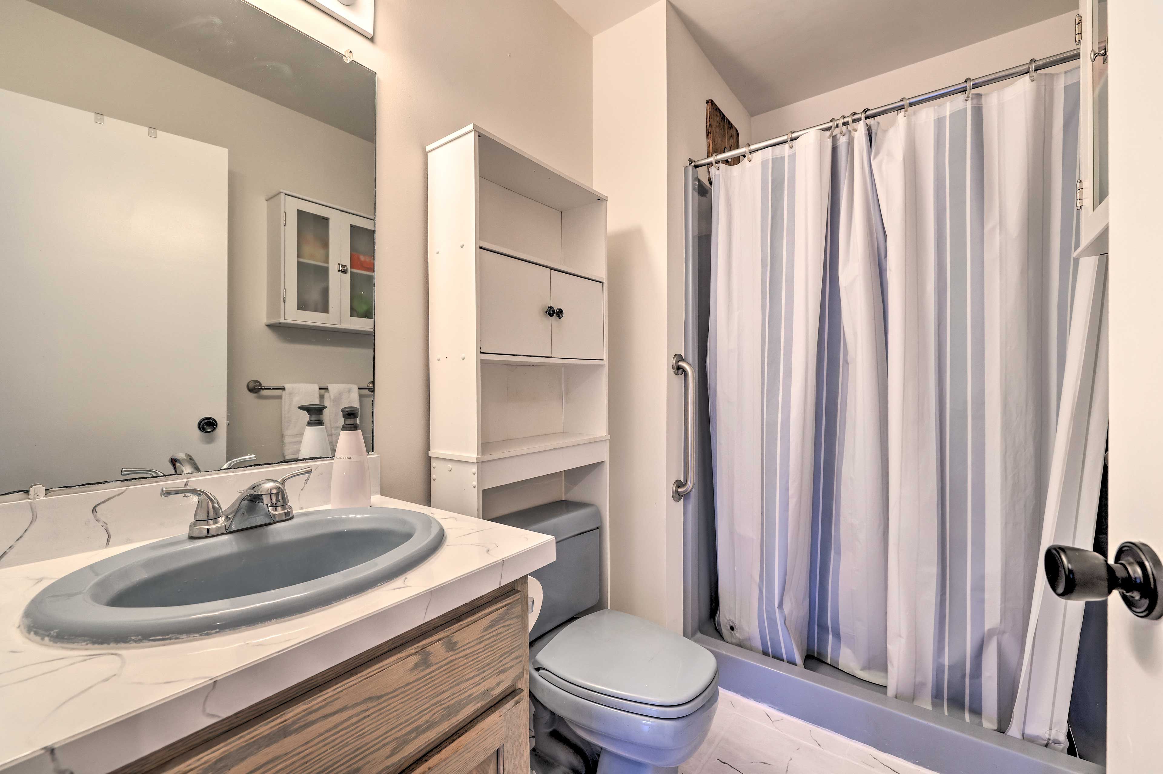 Bathroom | 1st Floor | Complimentary Toiletries | Hair Dryer | Grab Rails