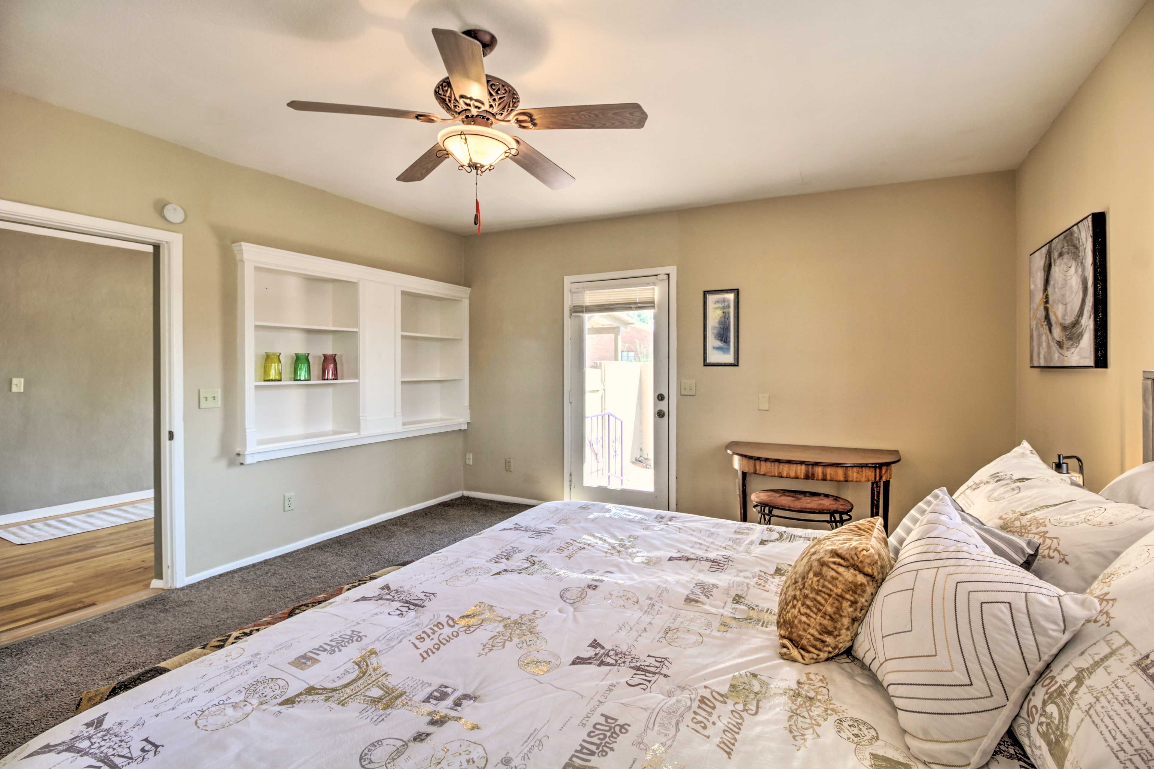Bedroom 1 | Linens & Towels | Access to Backyard