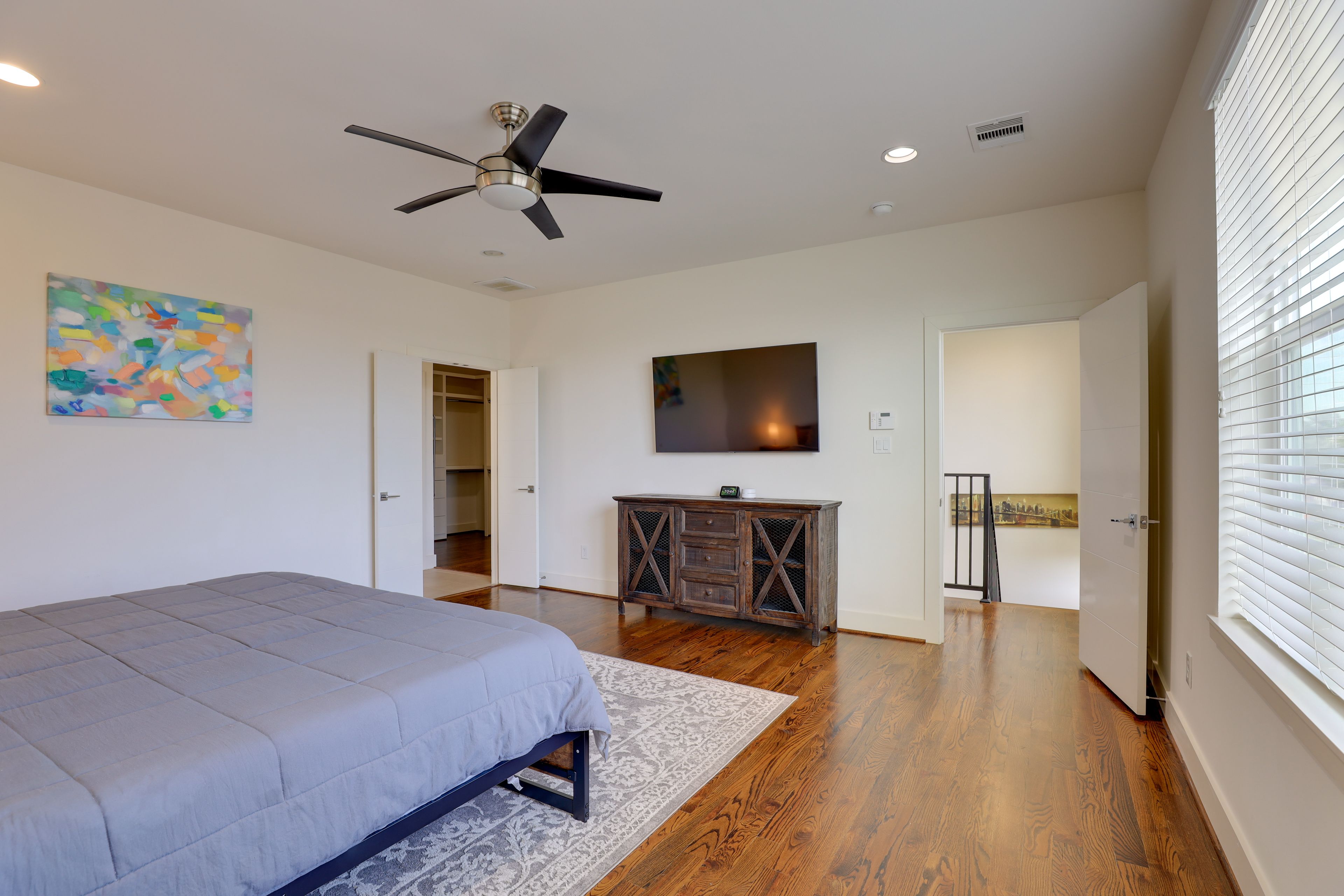 Bedroom 1 | Large Walk-In Closet | Smart TV