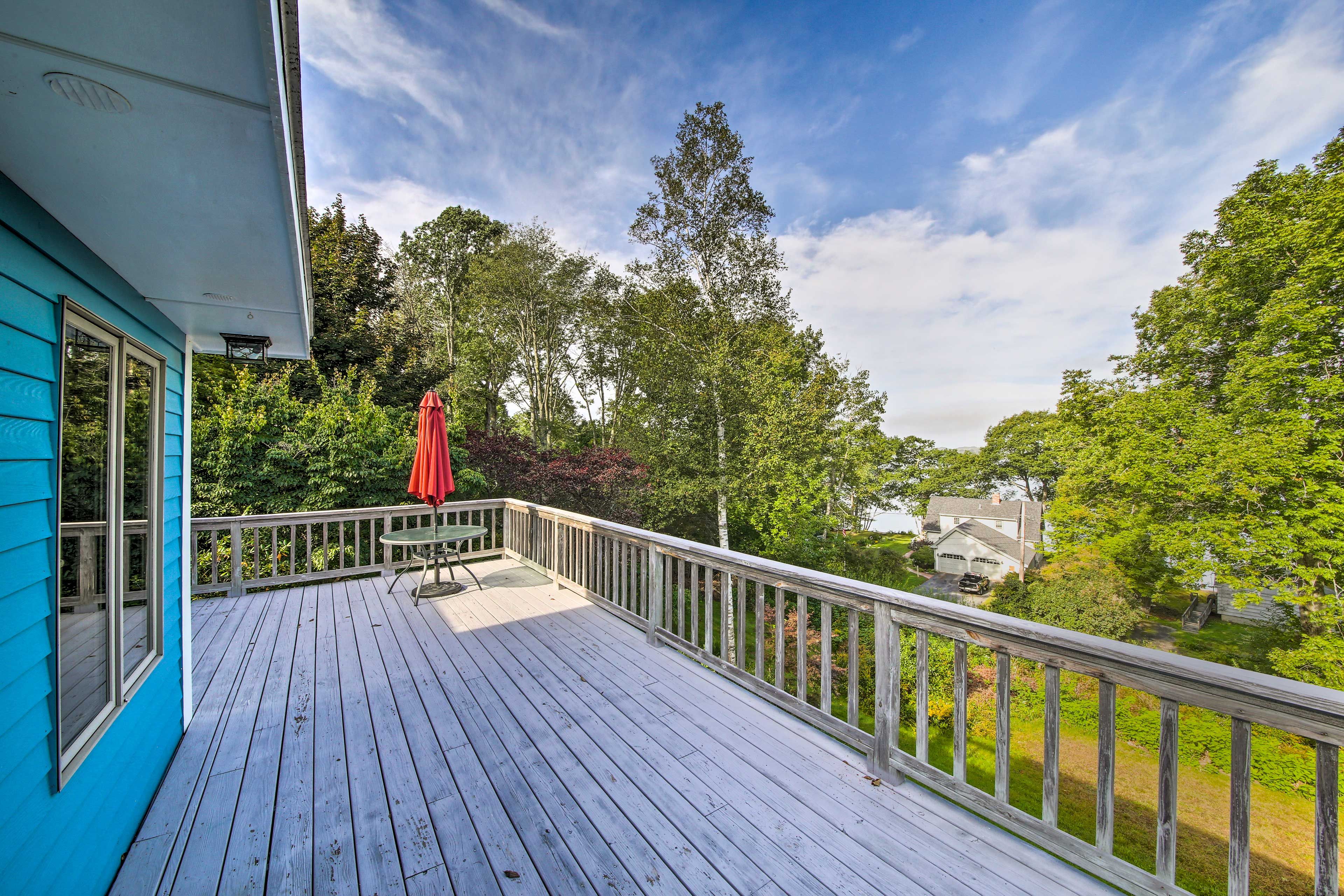 Deck | Charcoal Grill | Water Views