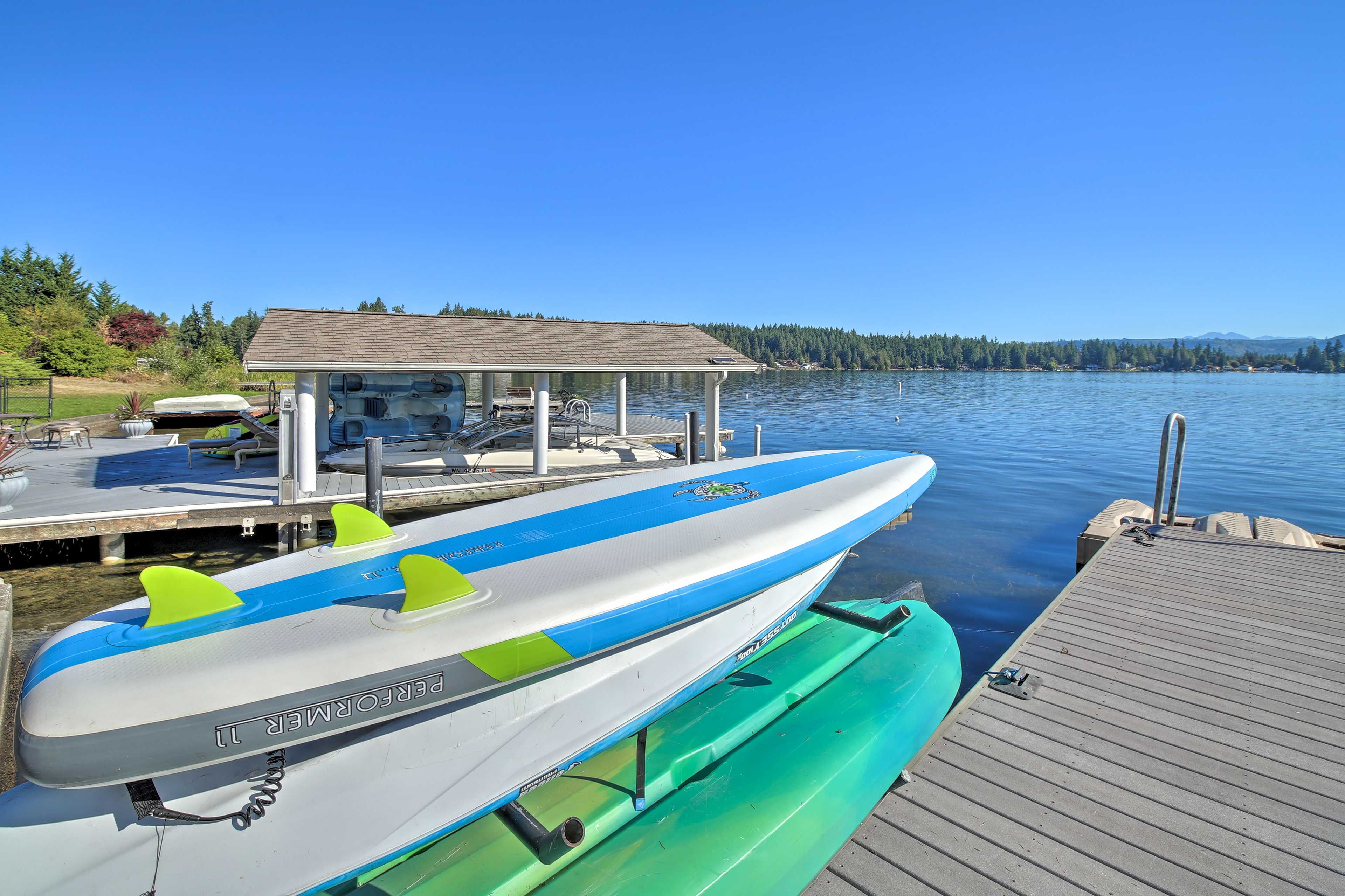 Dock & Boat Slip | Paddle Boards Provided