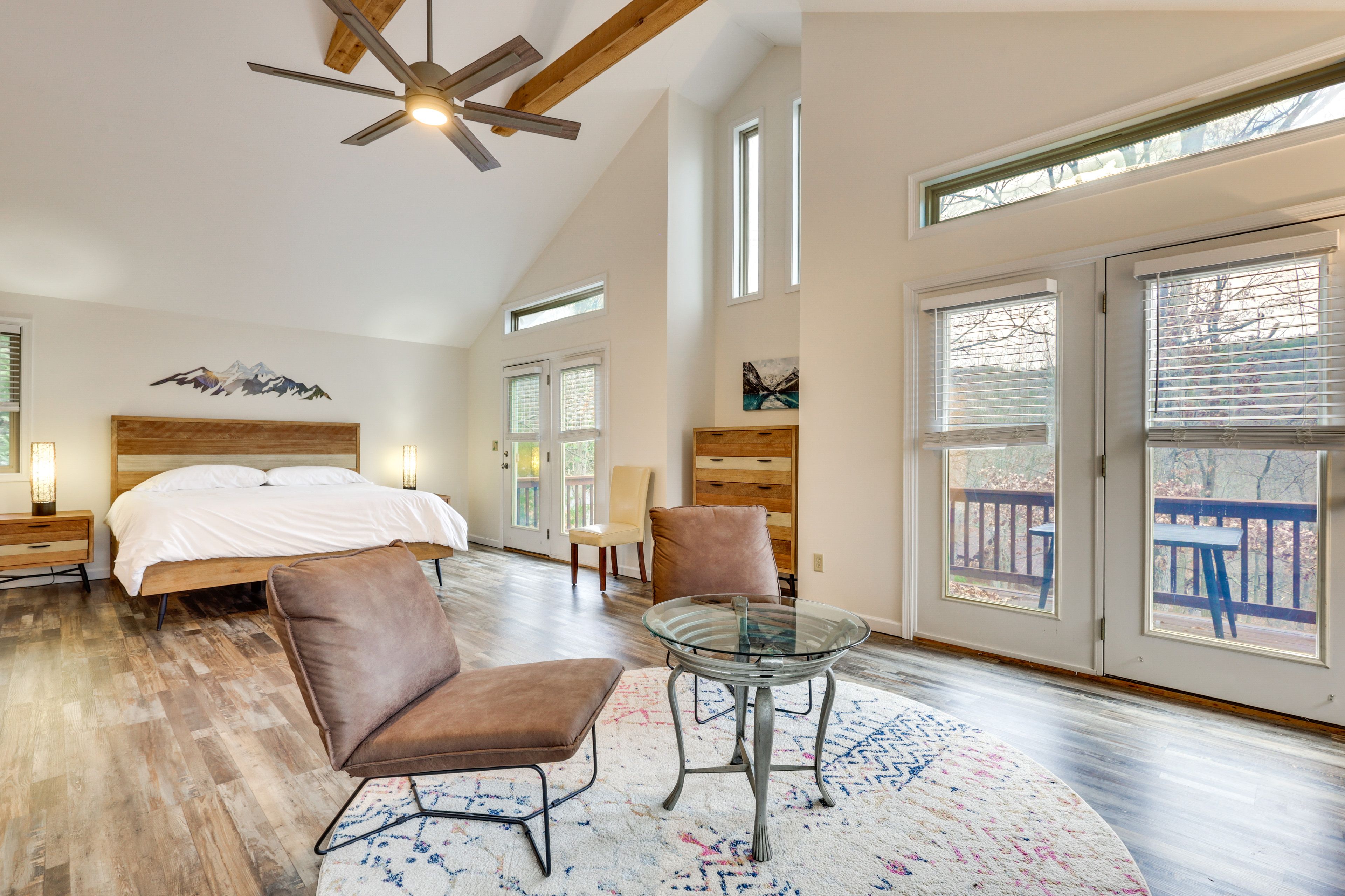 Bedroom 1 | King Bed | Smart TV | Gas Fireplace | Private Upper Deck | 2nd Floor