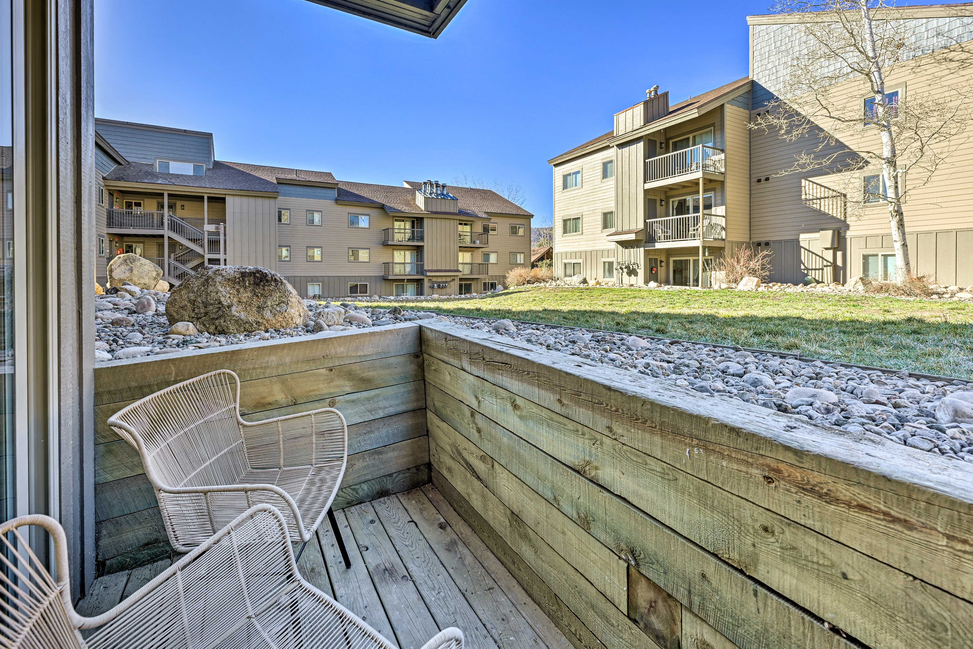 Private Patio | Free Shuttle Access