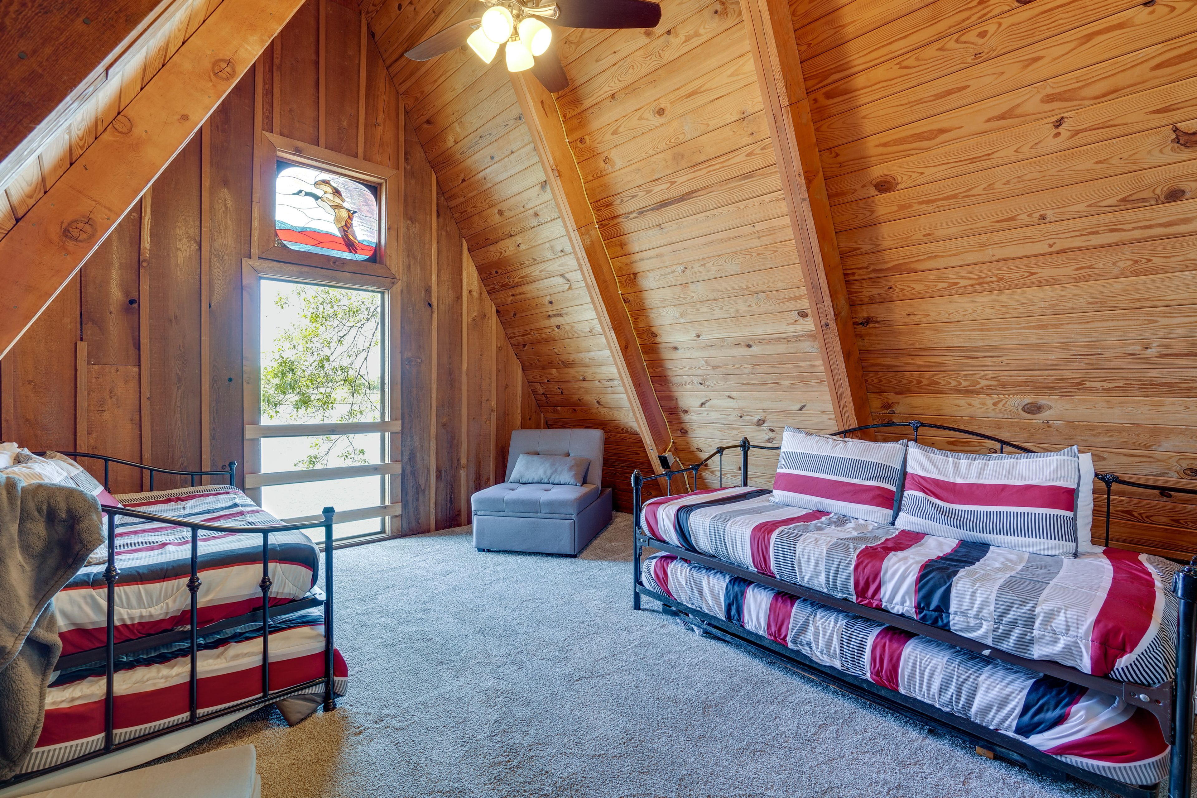 Loft | 2 Twin Beds w/ Twin Trundle Beds | 2 Convertible Kids Sleeper Sofas