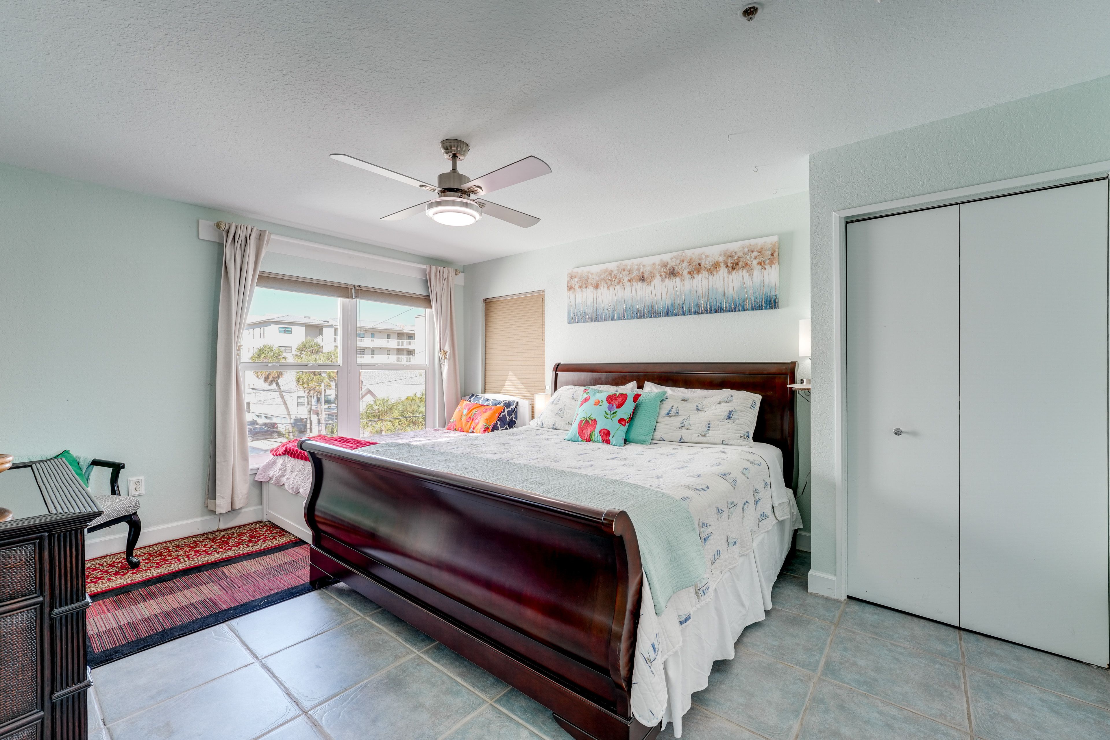 Bedroom 1 | Peek-A-Boo Ocean View | Smart TV w/ Cable