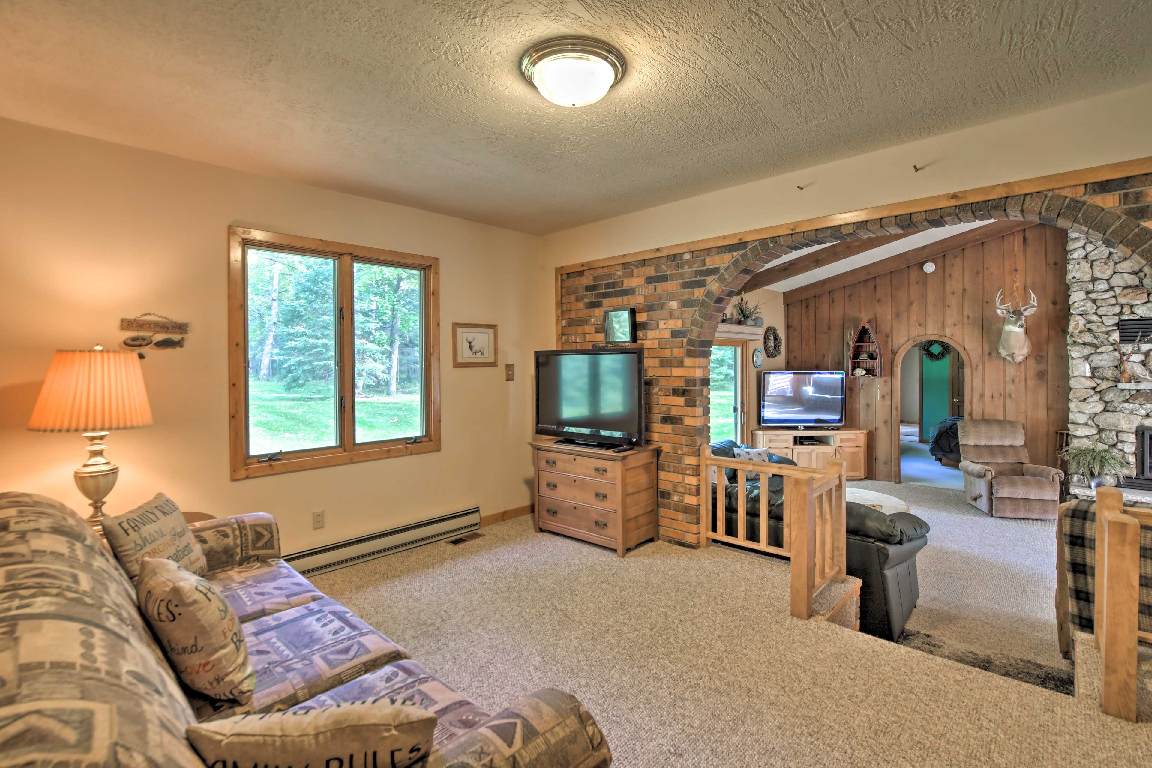 Upper Living Room | 3 Stairs from Main Living Room | Sleeper Sofa | Cable TV