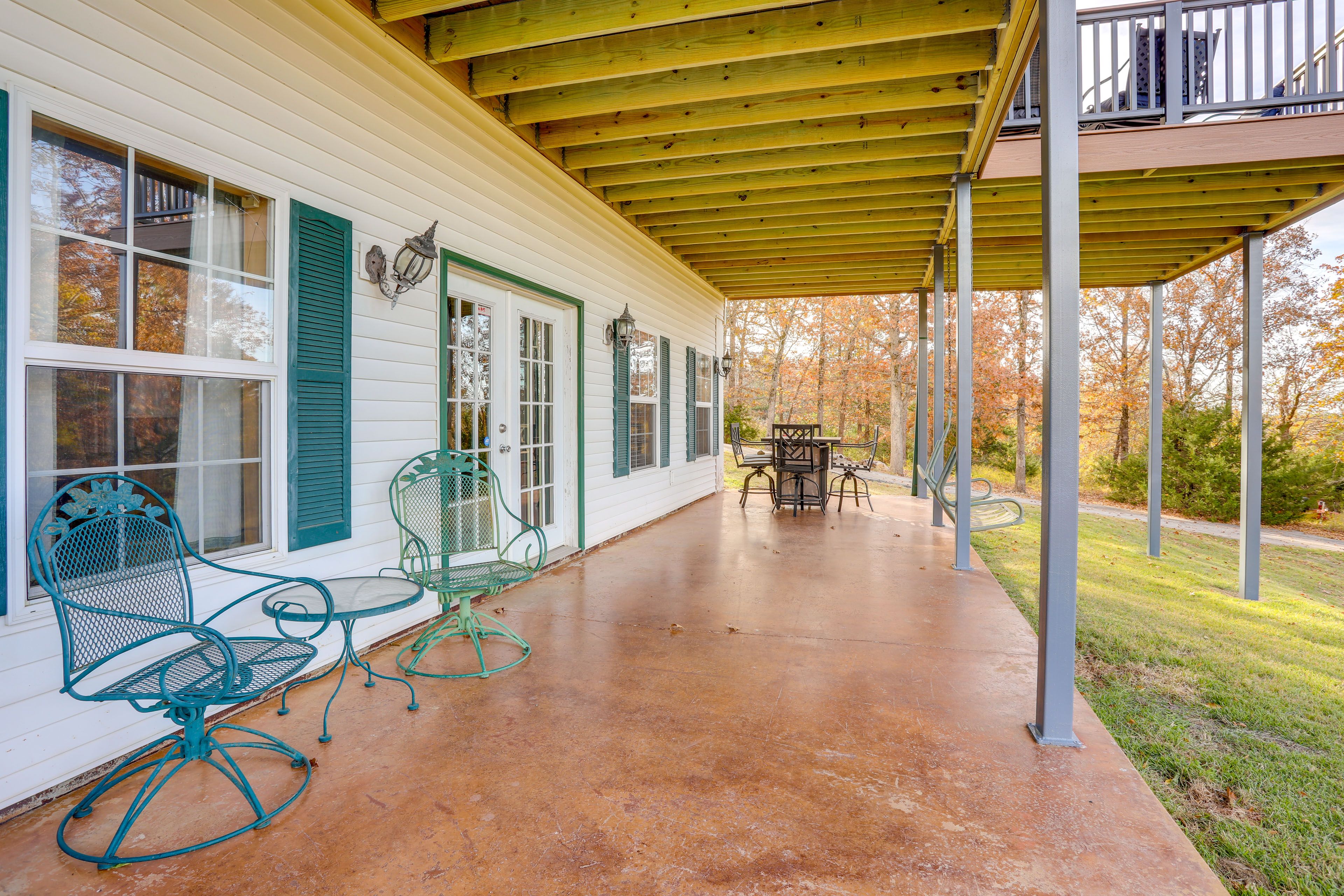 Covered Patio | Outdoor Dining | Swing | Grill w/ Smoker | Lake Views