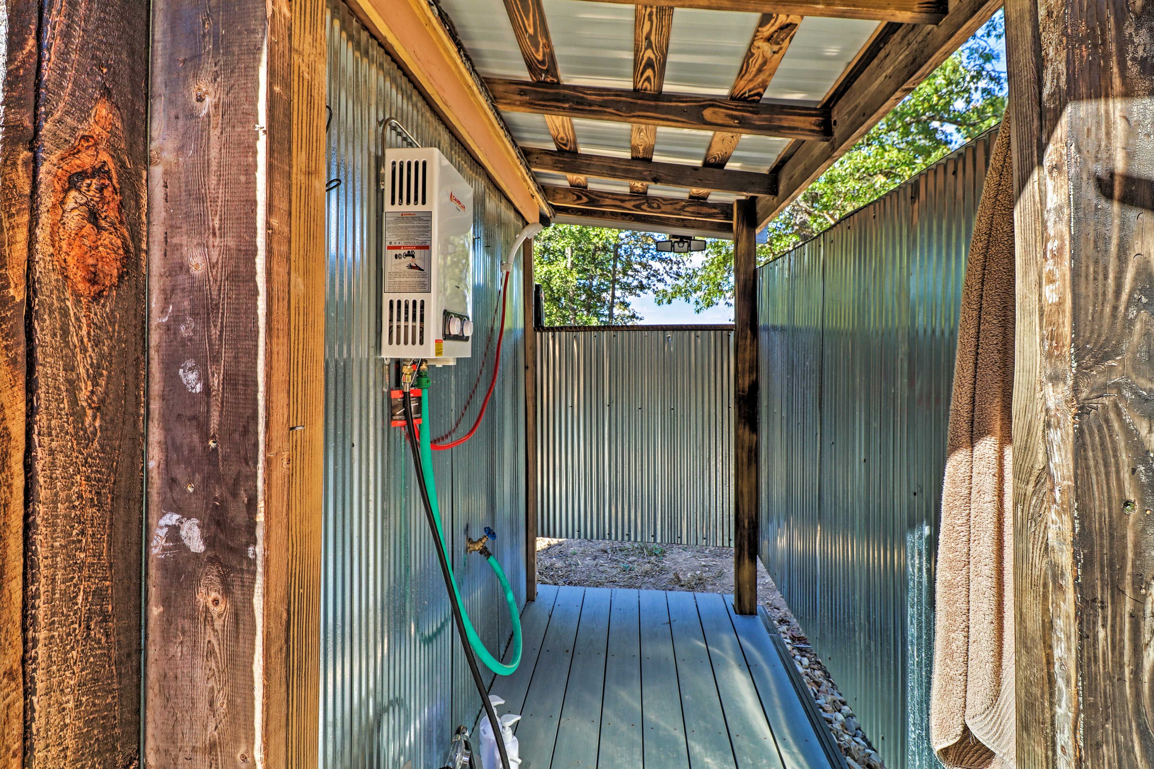 Outdoor Shower | Steps Required to Access | Complimentary Toiletries