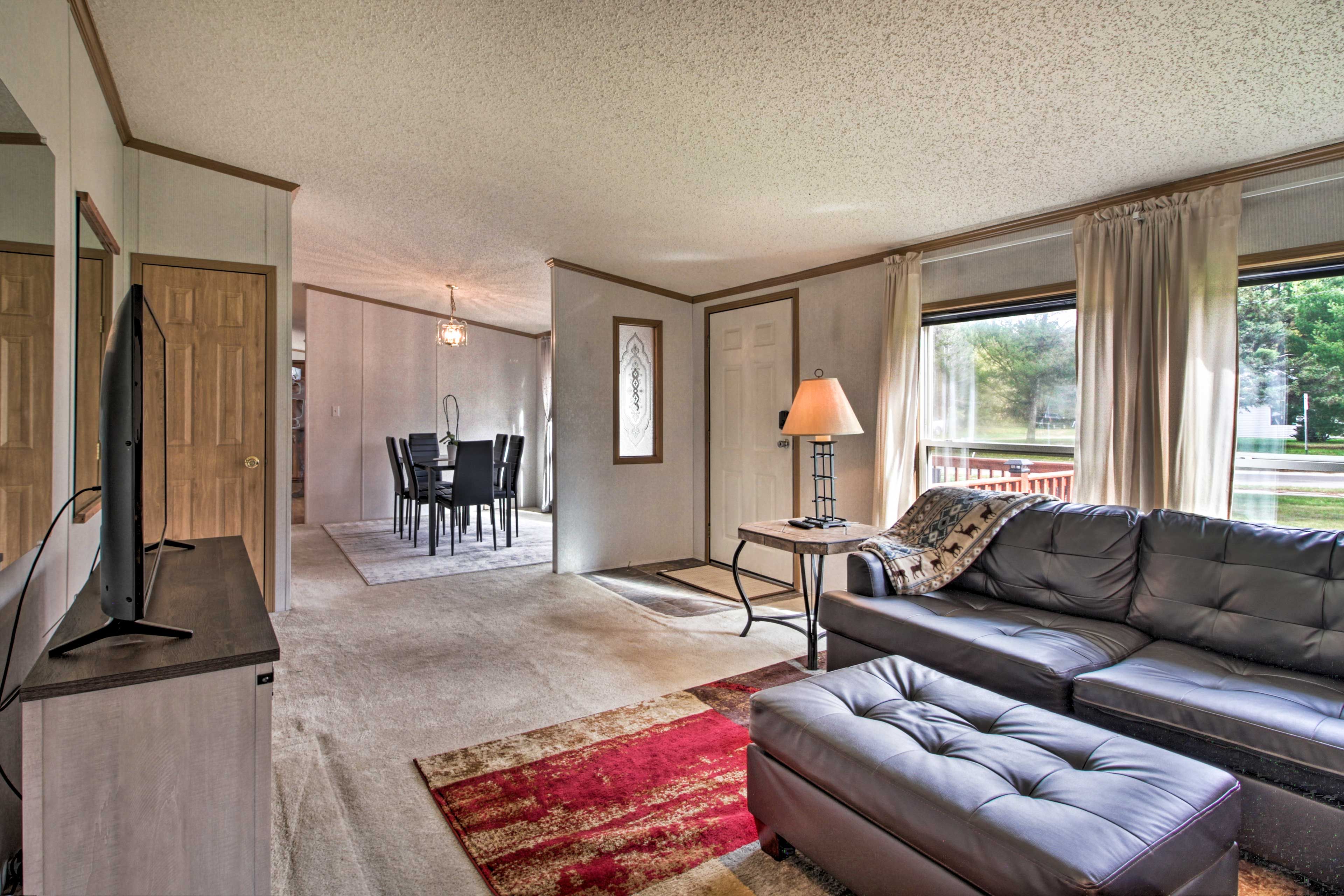 Living Room, Front Entrance & Dining Area