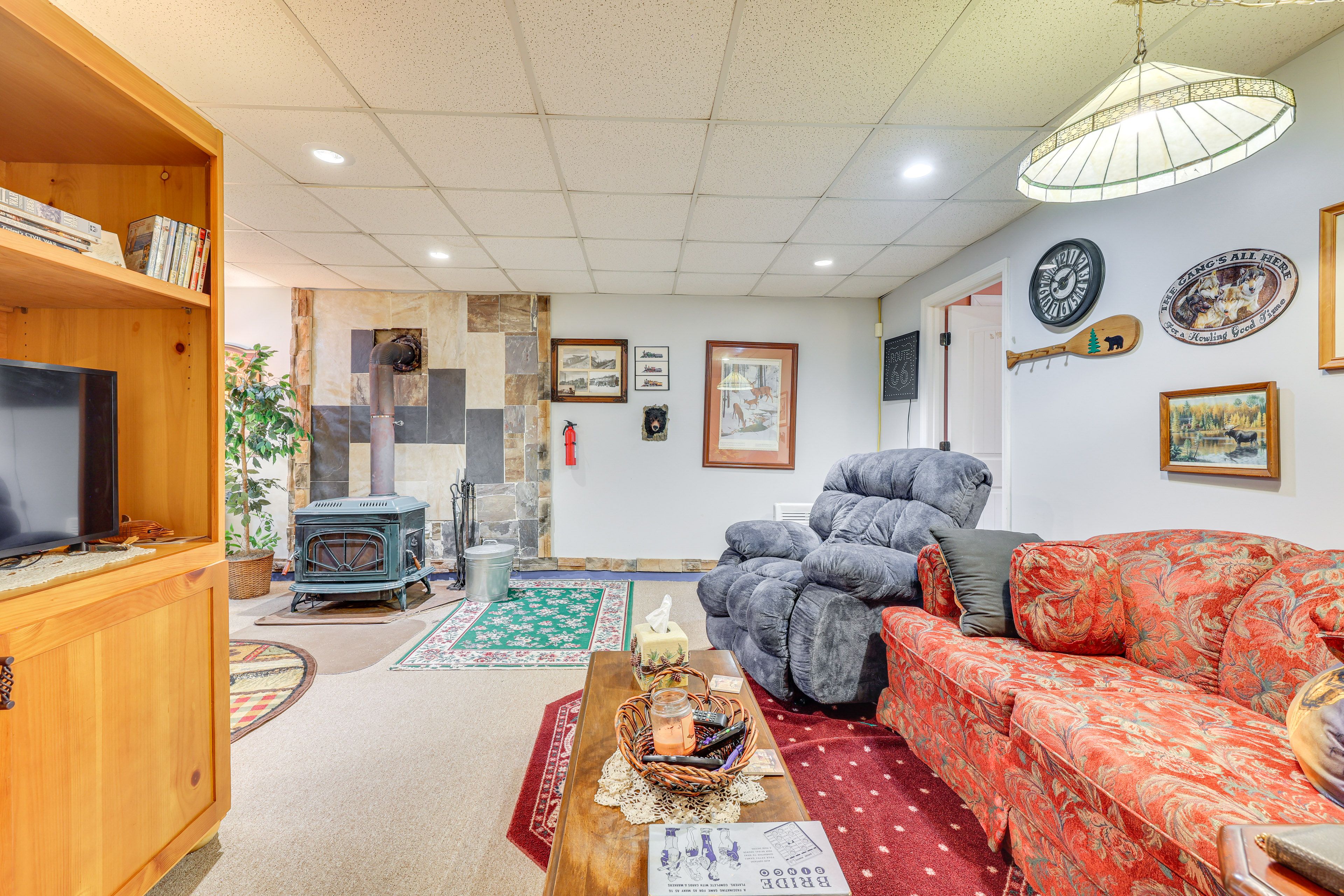 Living Room | Wood-Burning Stove | Central A/C & Heating | Fitness Equipment
