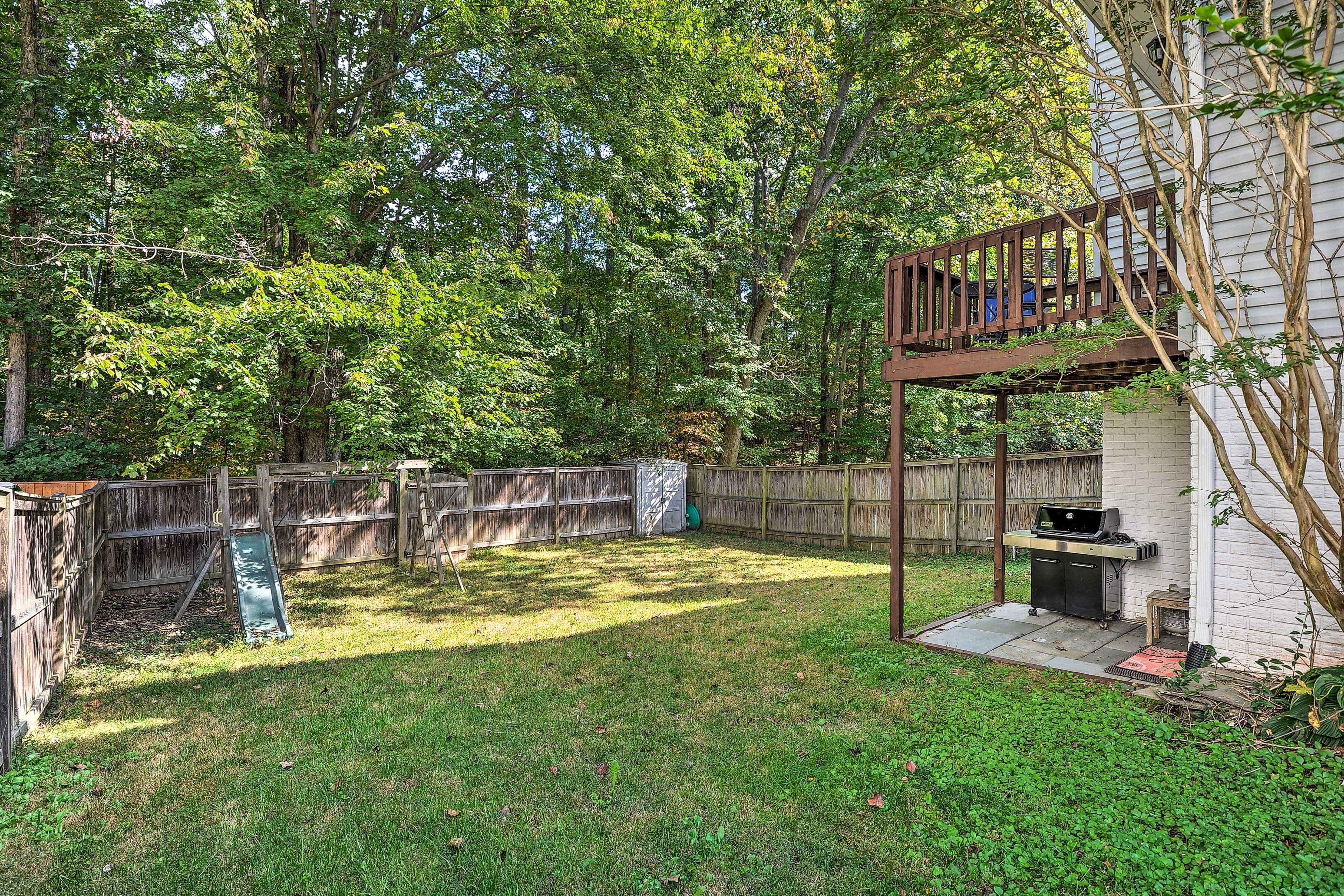 Fenced Backyard | Children's Swing Set