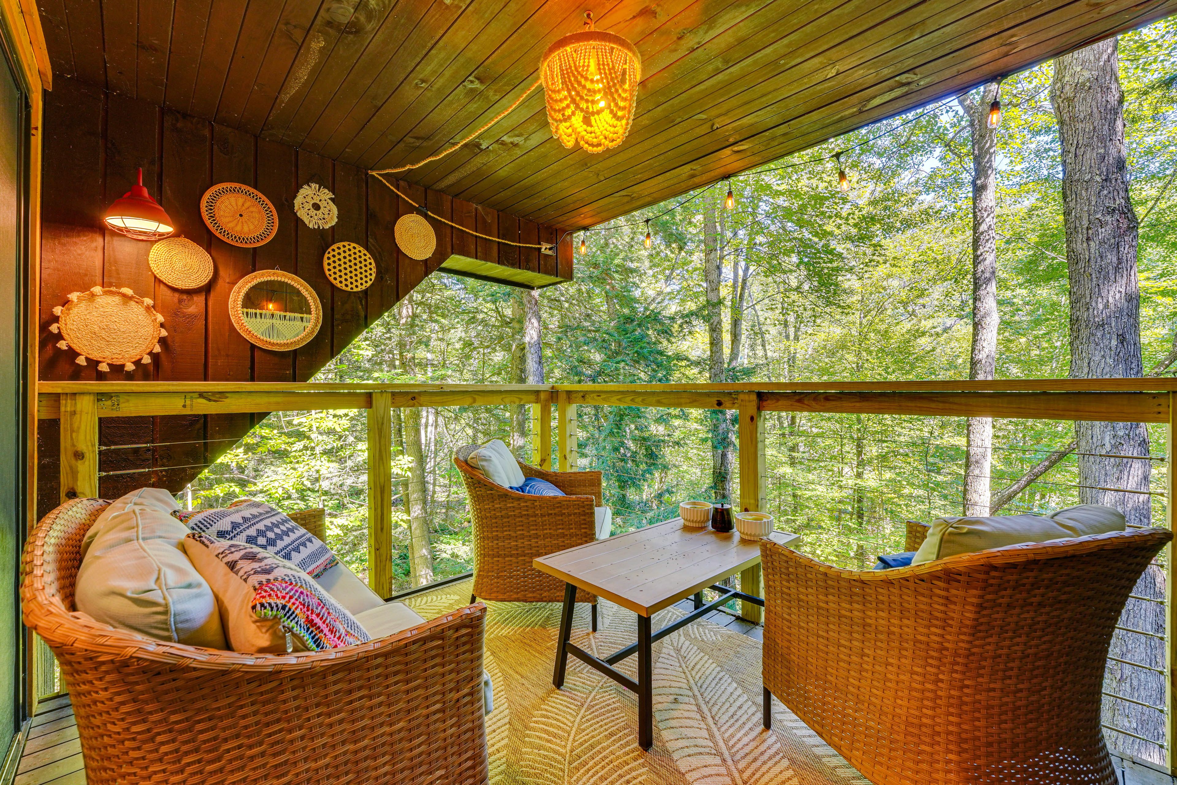 Furnished Balcony | Seating | Forest Views