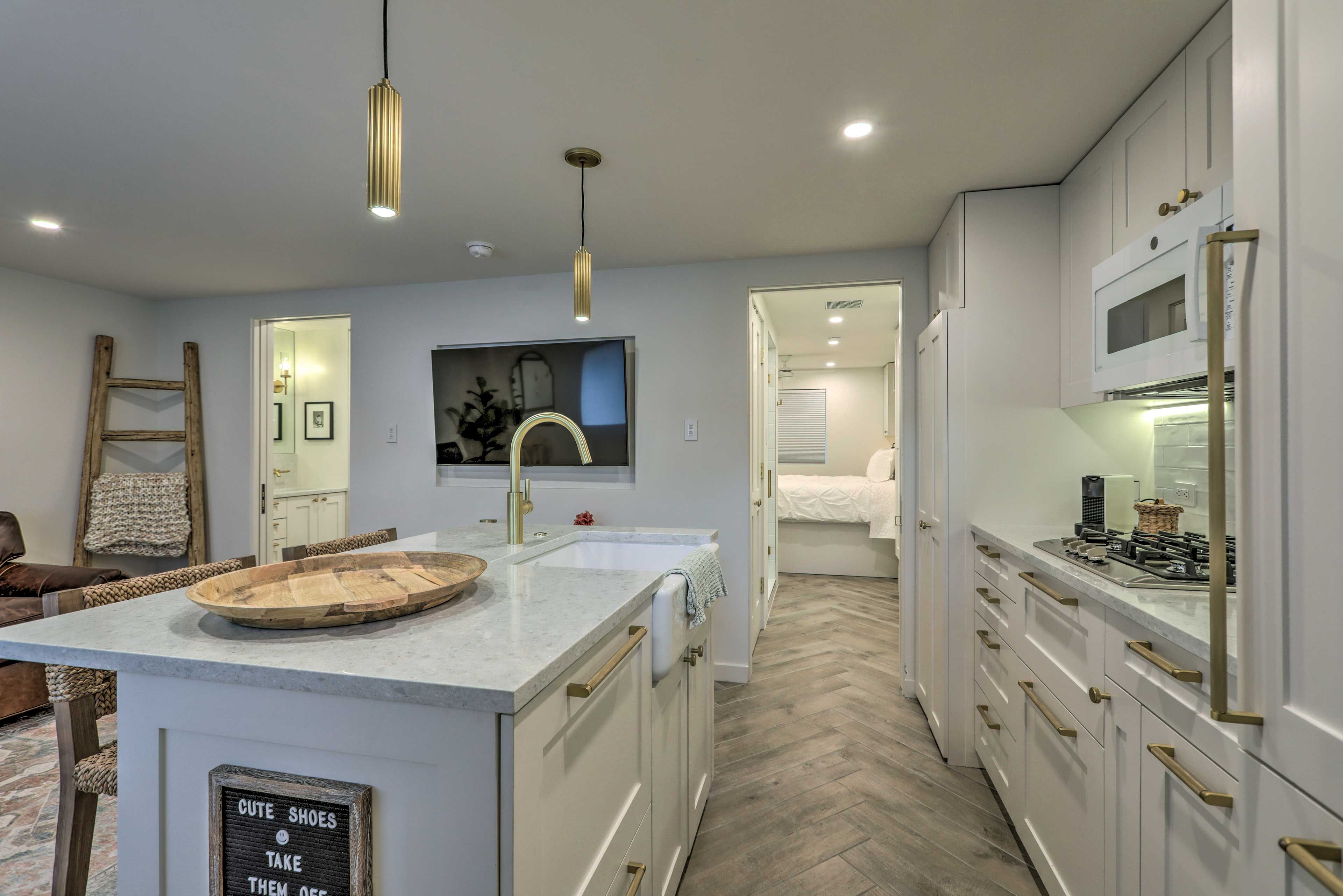 Kitchen & Living Area | Keurig Coffee Maker | Coffee Grinder | Spices
