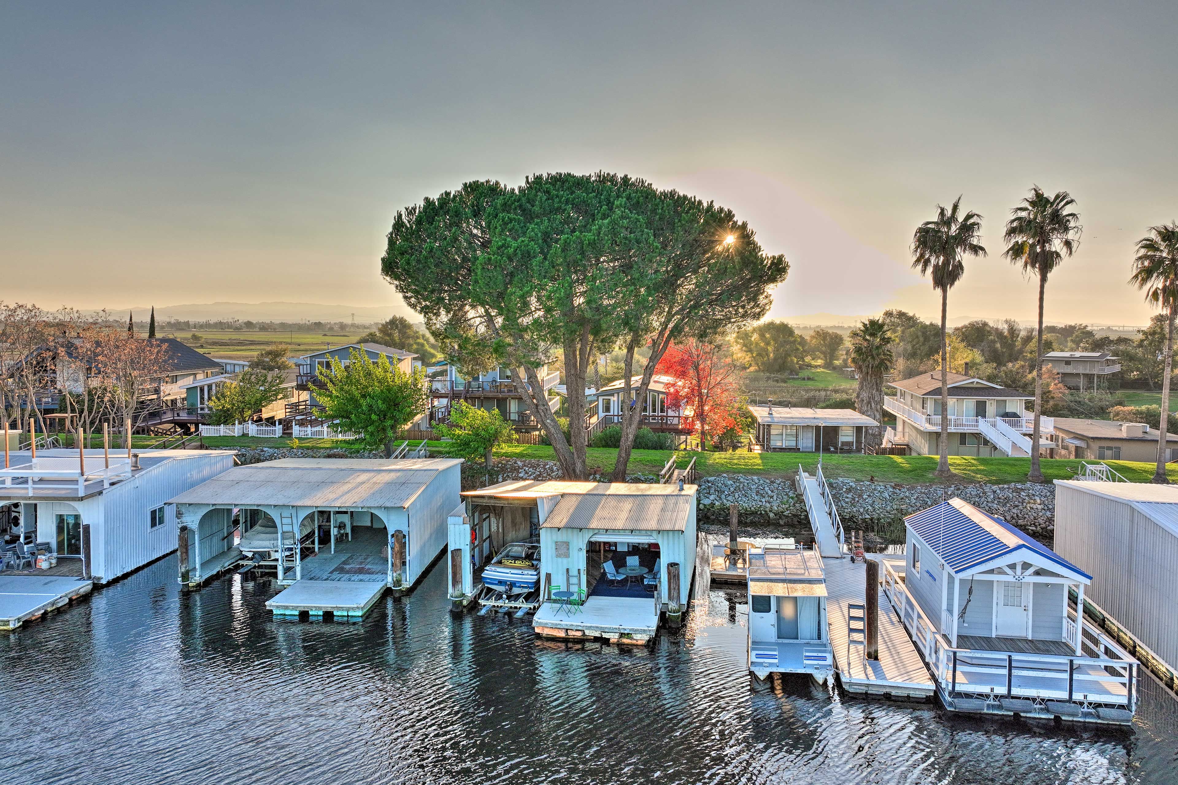Aerial Boat Dock View