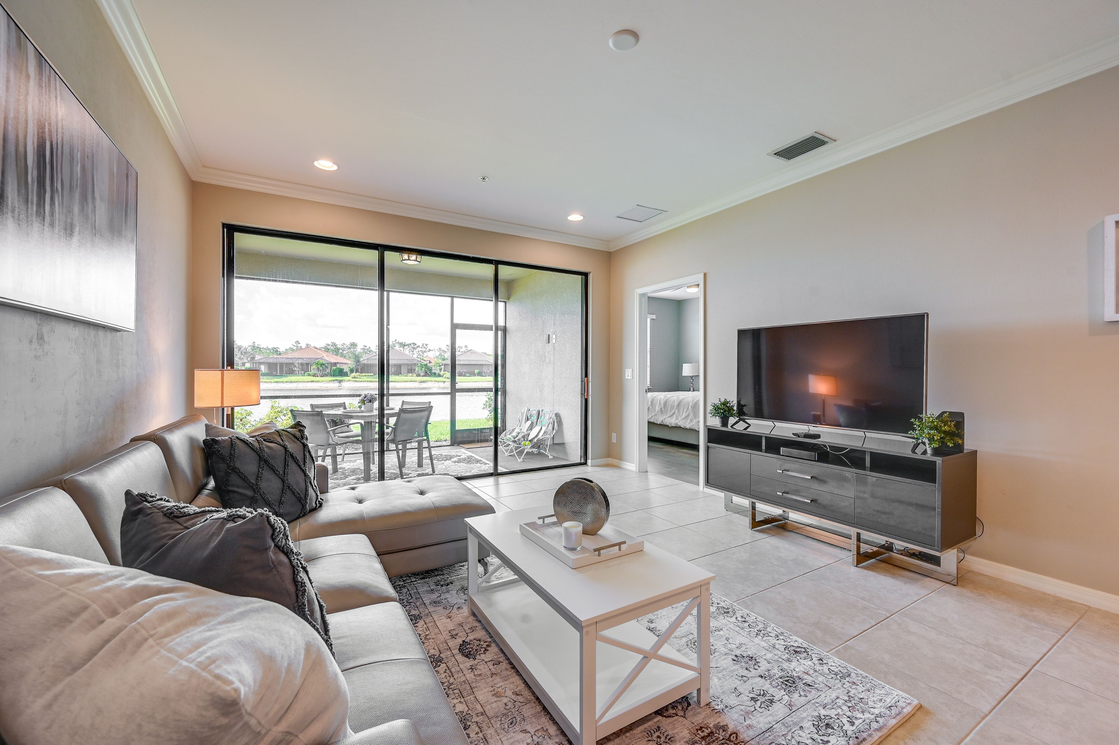 Living Room | Condo Located in Esplanade Golf & Country Club | Smart TV