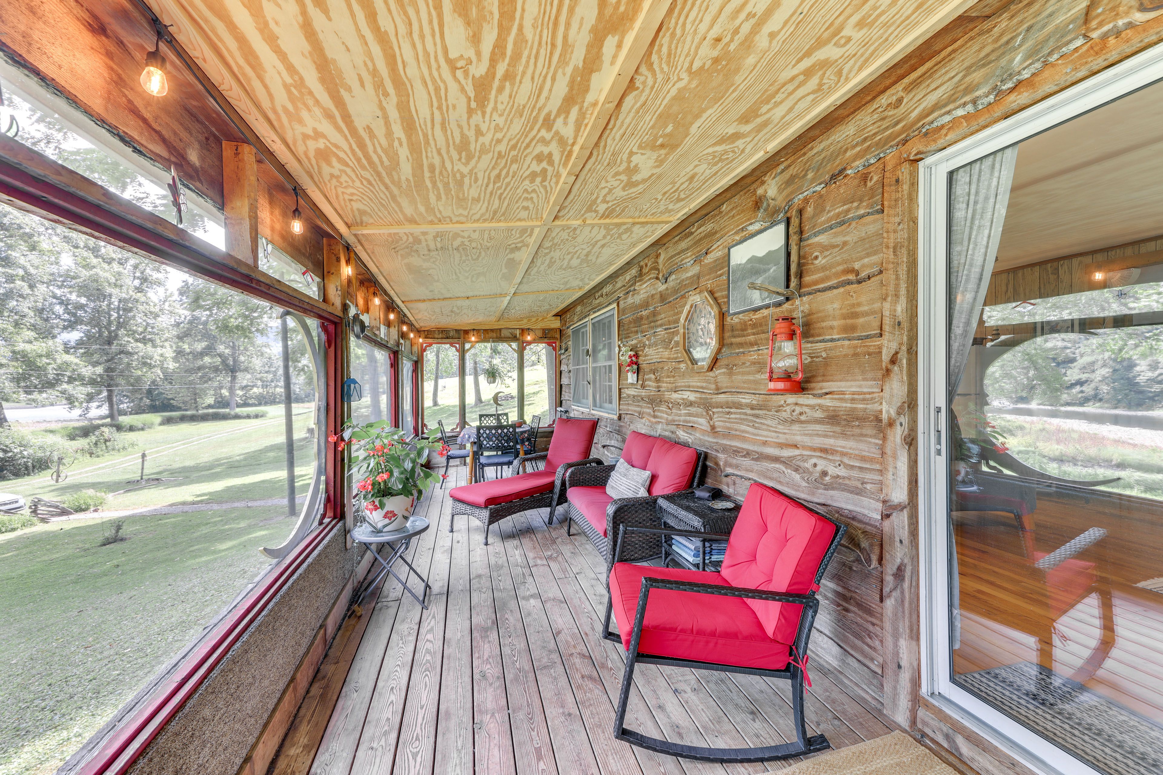 Screened-In Porch | Dining & Seating Areas | River Views