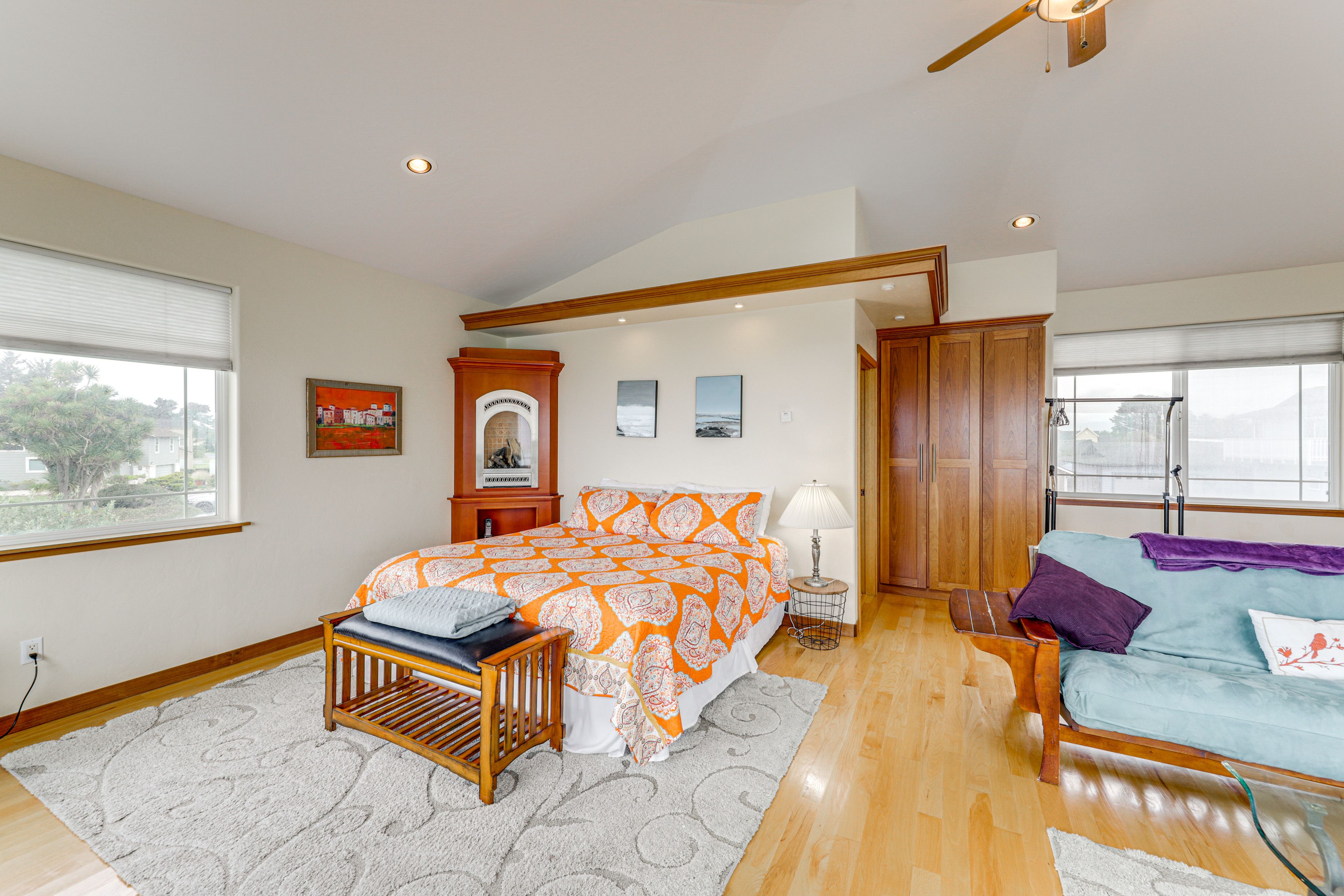 Bedroom Suite 1 | King Bed | Full Futon | Linens Provided | 2nd Floor | Smart TV