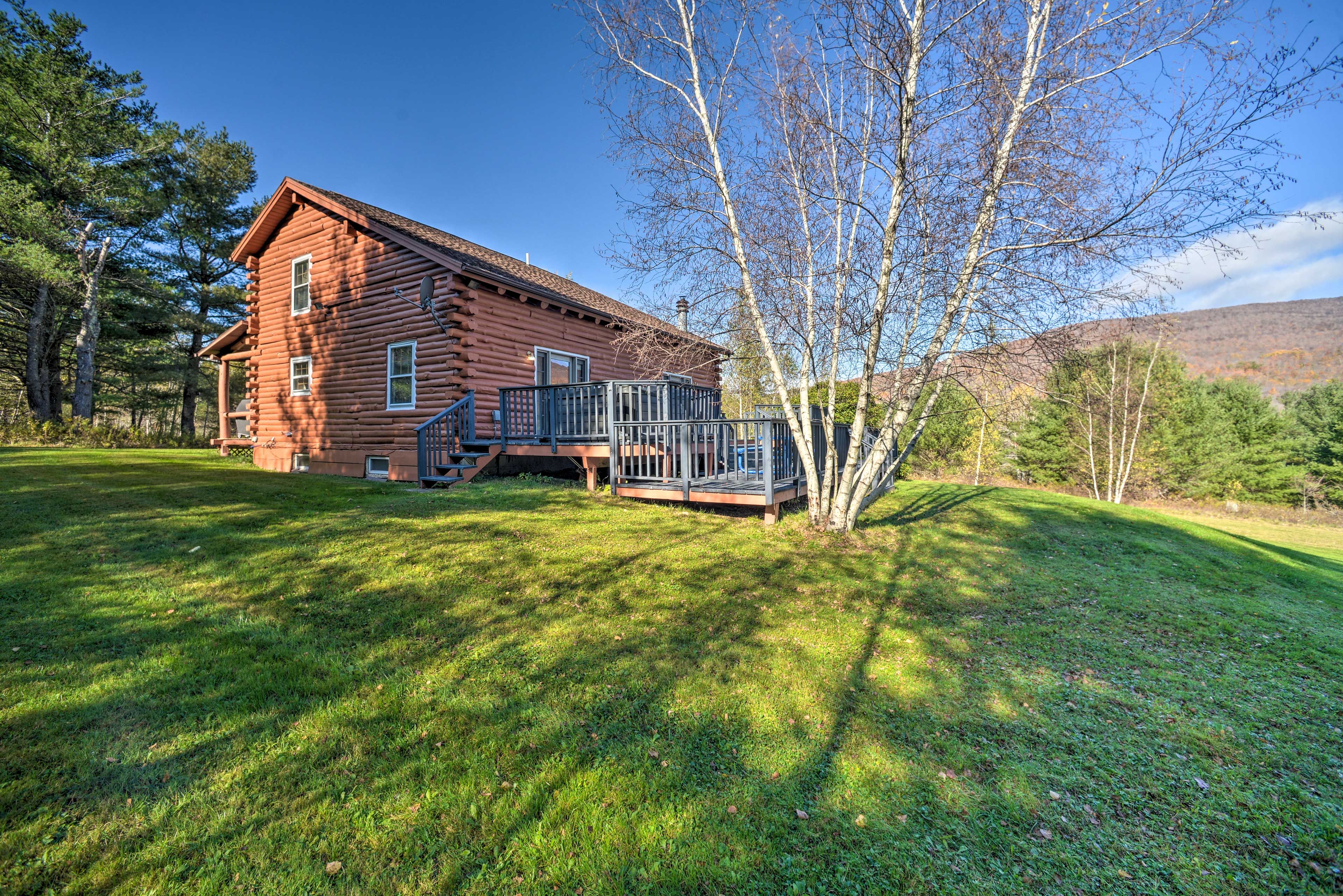 Property Exterior | Hot Tub | 9 Mi to Hunter Mountain Ski Slopes