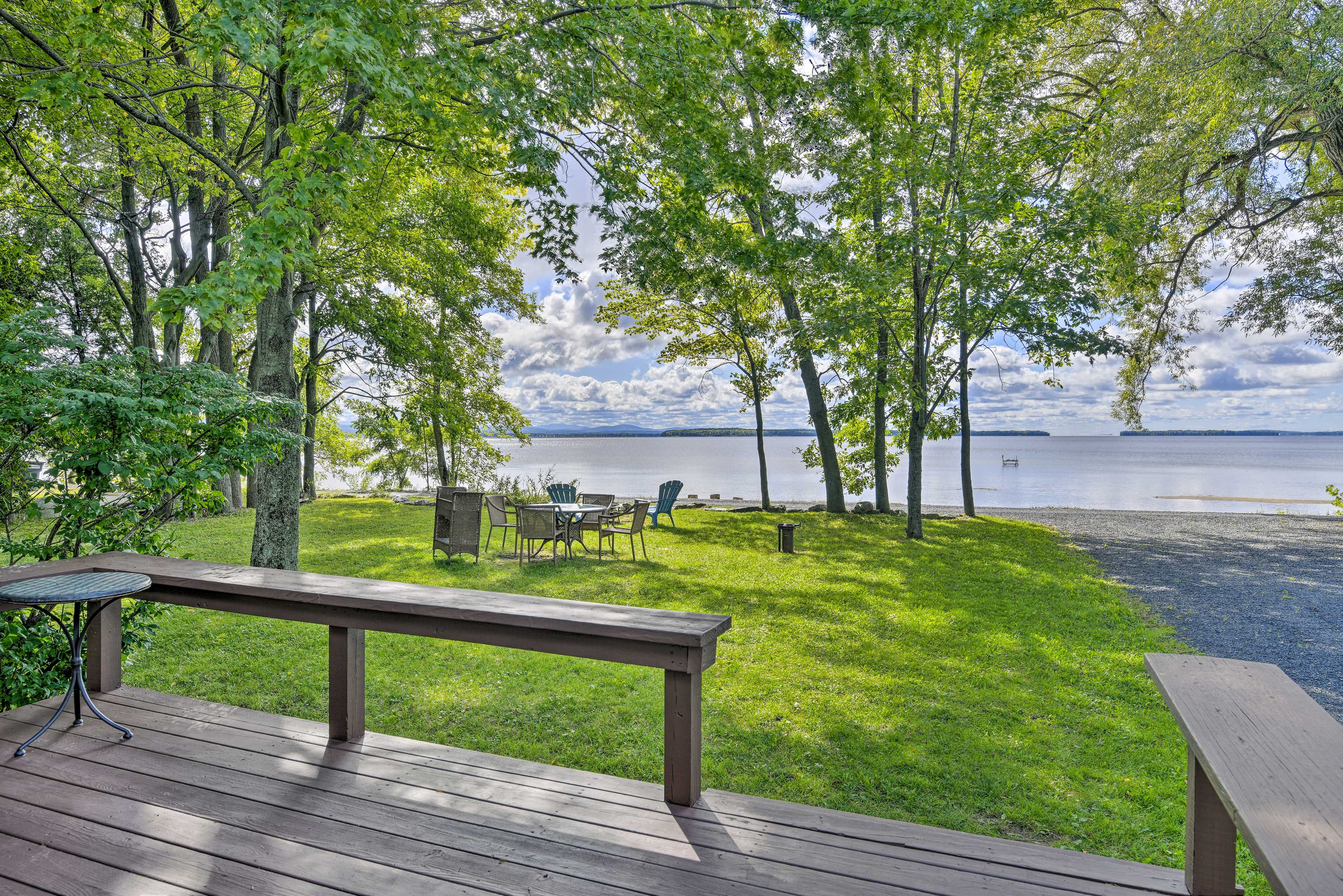 Back Deck | Lake Champlain Views