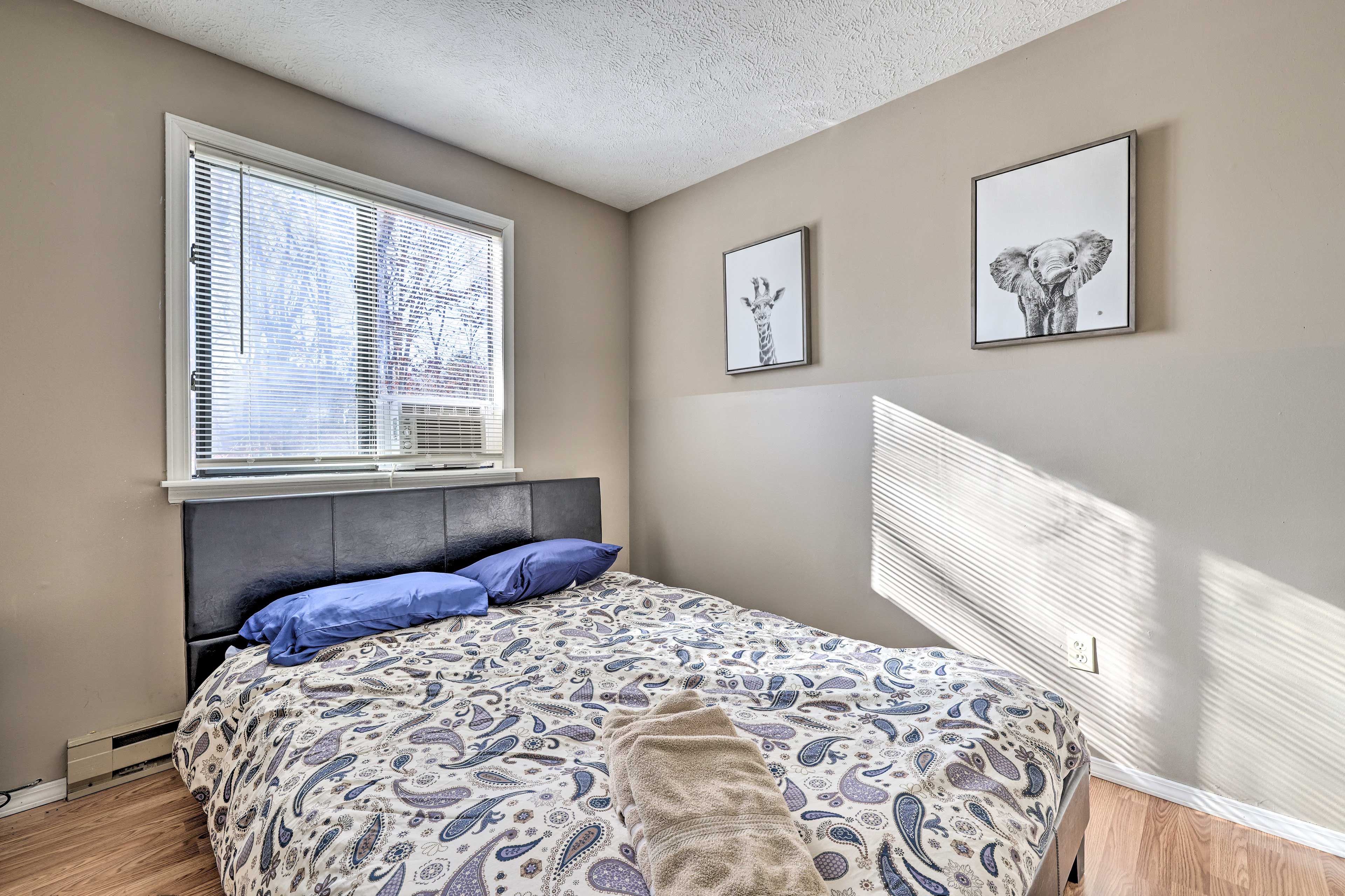 Bedroom 2 | 2nd Floor | Queen Bed | Window Air Conditioning Unit